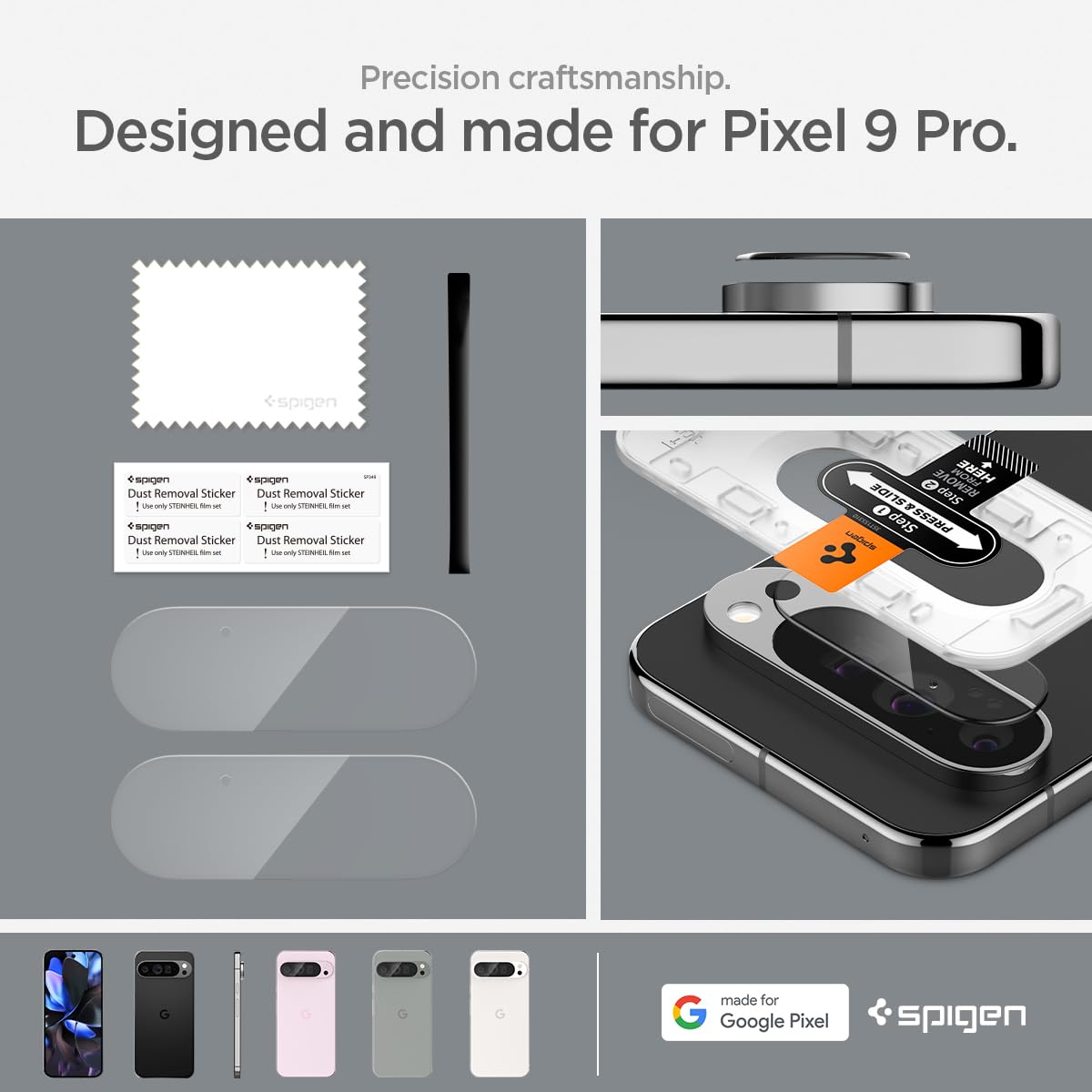 Foto 8 pulgar | Protector De Pantalla Para Lente De Cámara Spigen Glastr Ez Fit Pixel 9 Pro - Venta Internacional.
