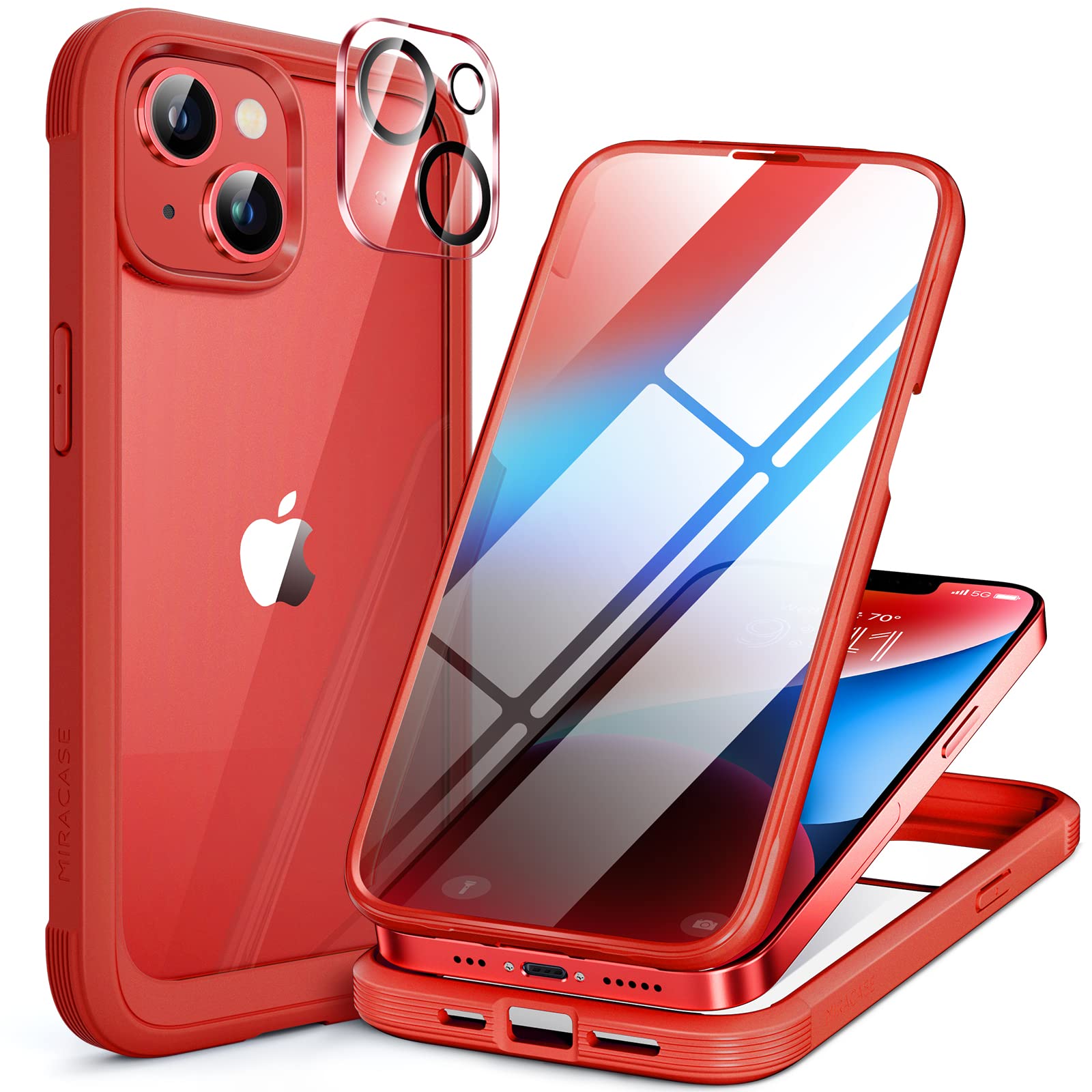 Foto 1 | Funda De Teléfono Miracase Glass Series Para Iphone 14 Plus De 6.7 Pulgadas, Roja - Venta Internacional.