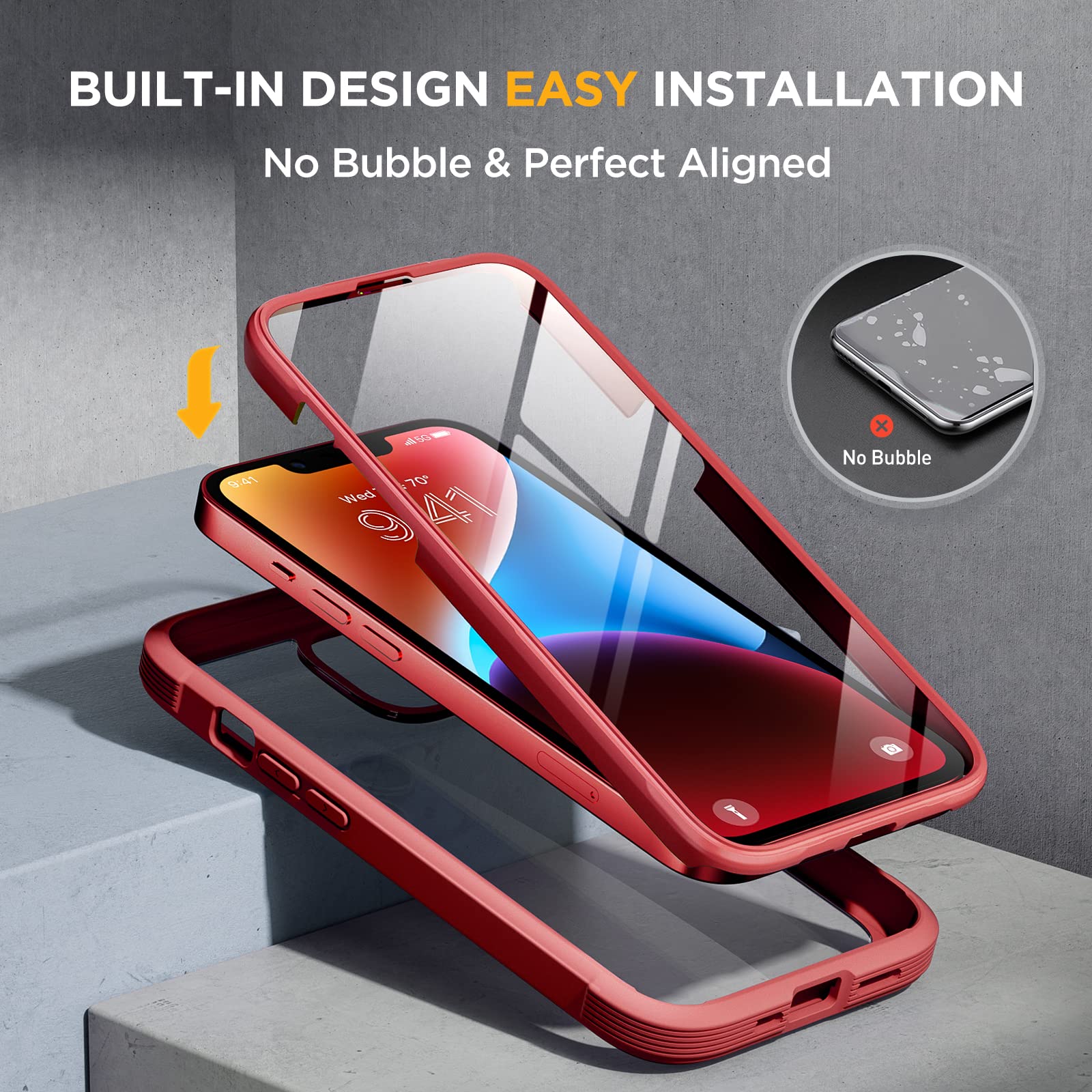 Foto 6 pulgar | Funda De Teléfono Miracase Glass Series Para Iphone 14 Plus De 6.7 Pulgadas, Roja - Venta Internacional.
