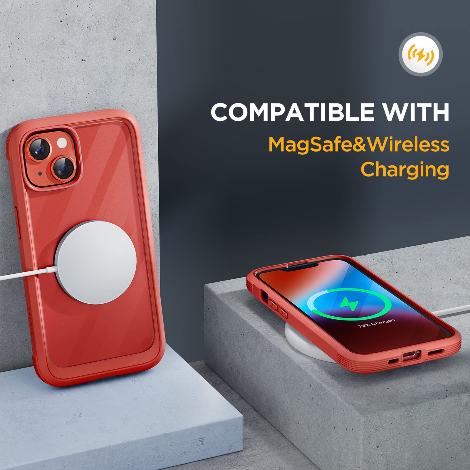 Foto 8 pulgar | Funda De Teléfono Miracase Glass Series Para Iphone 14 Plus De 6.7 Pulgadas, Roja - Venta Internacional.