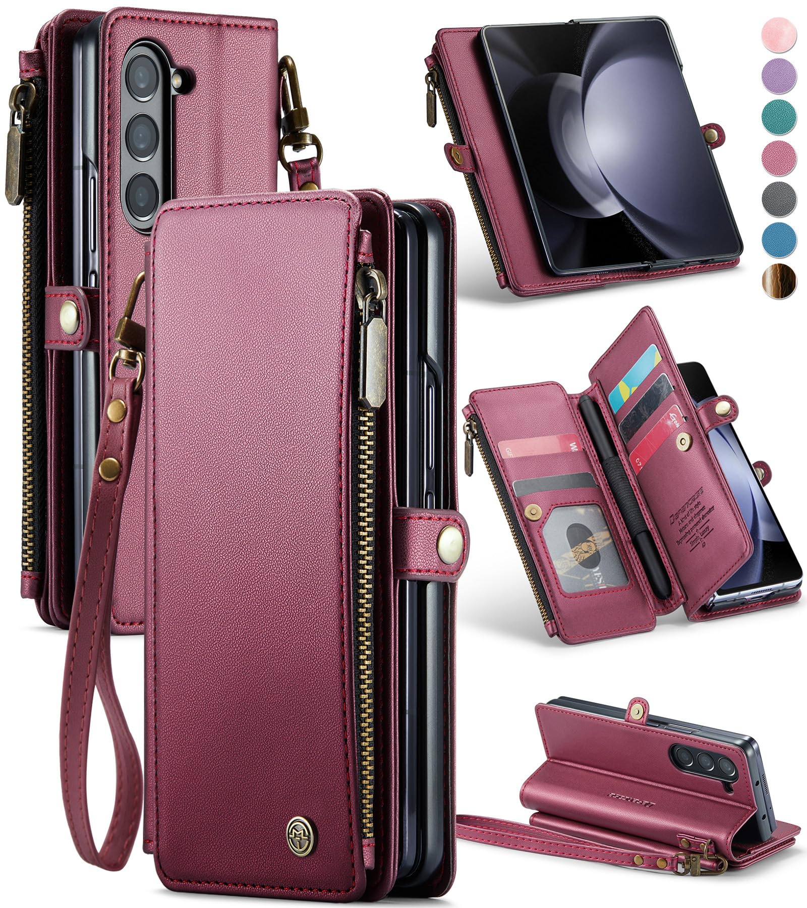 Foto 2 pulgar | Funda Tipo Cartera Compatible Con Samsung Galaxy Z Fold 5 - Venta Internacional.
