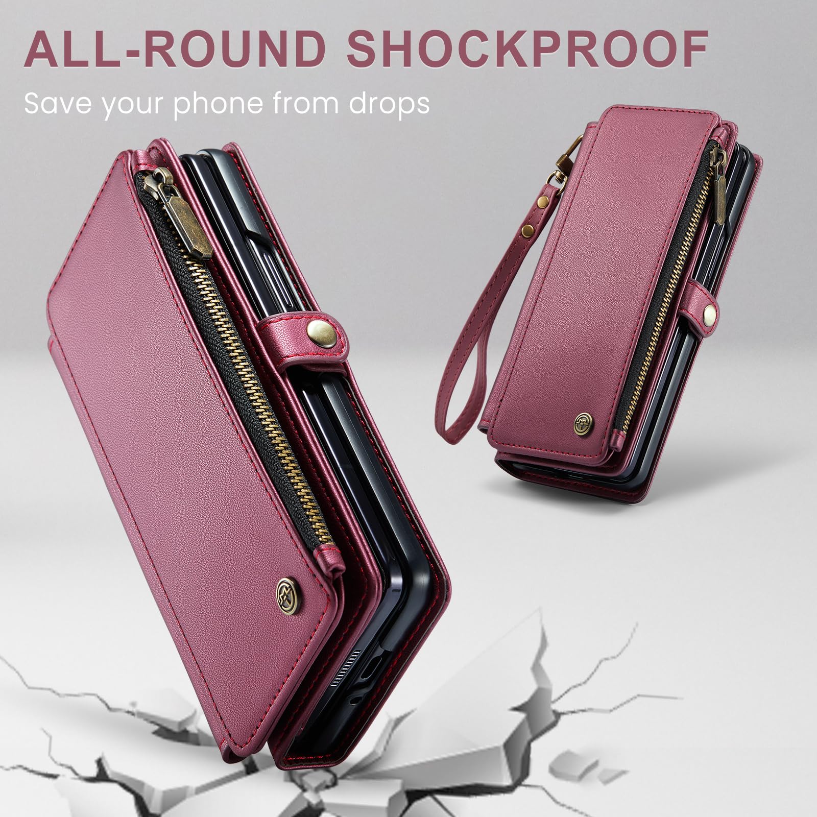 Foto 6 pulgar | Funda Tipo Cartera Compatible Con Samsung Galaxy Z Fold 5 - Venta Internacional.