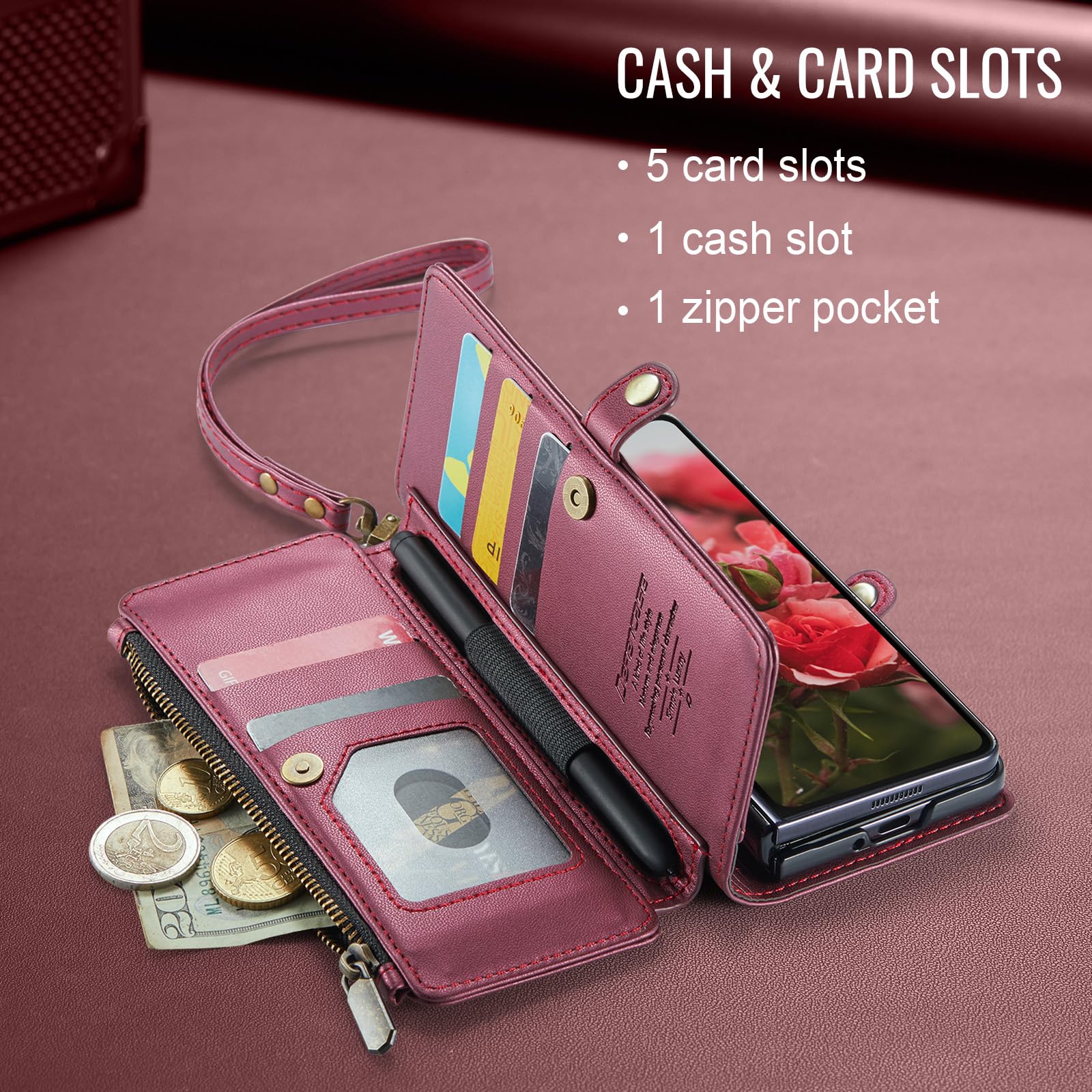 Foto 8 pulgar | Funda Tipo Cartera Compatible Con Samsung Galaxy Z Fold 5 - Venta Internacional.