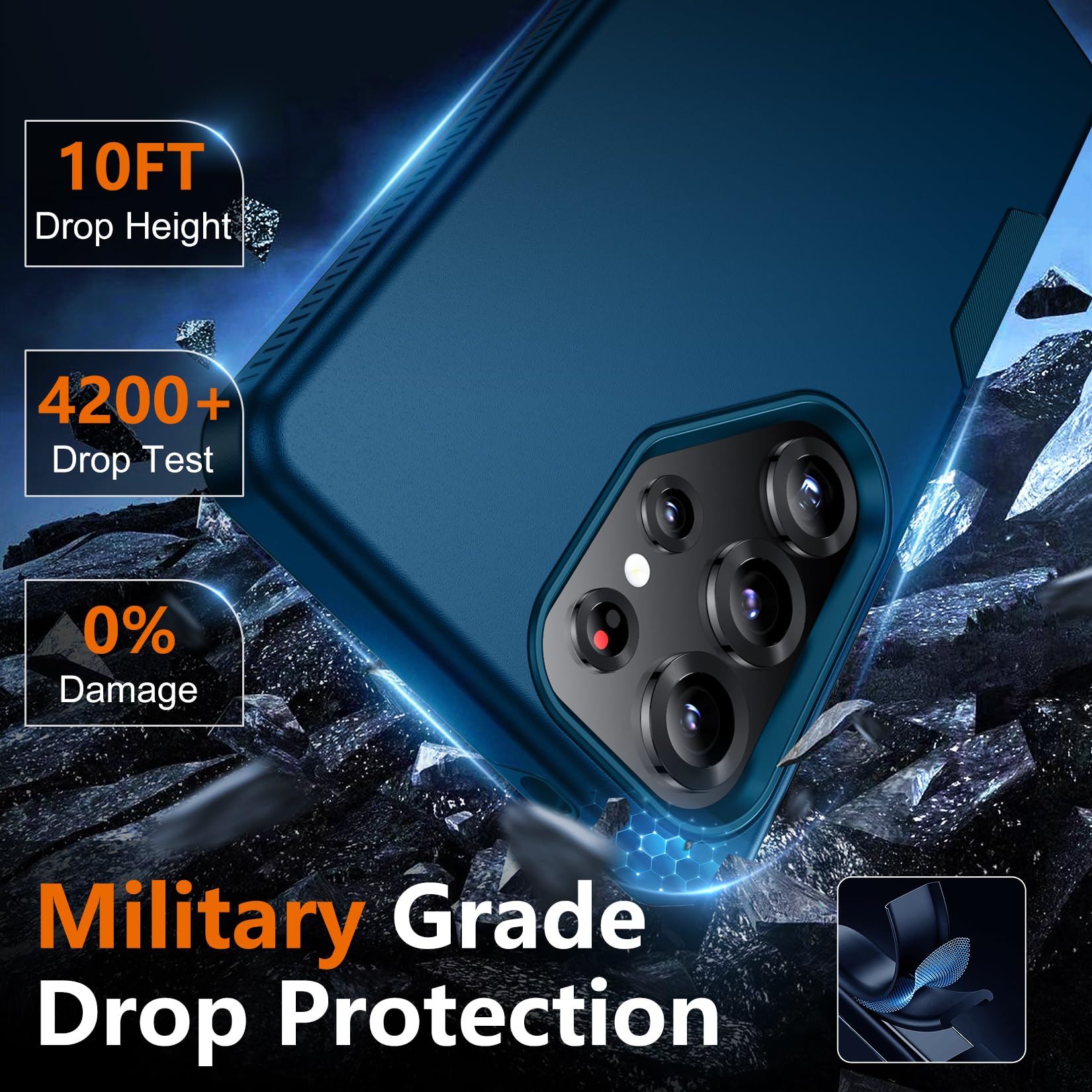 Foto 4 | Funda De Teléfono Spidercase Para Samsung Galaxy S25 Ultra Sea Blue - Venta Internacional.