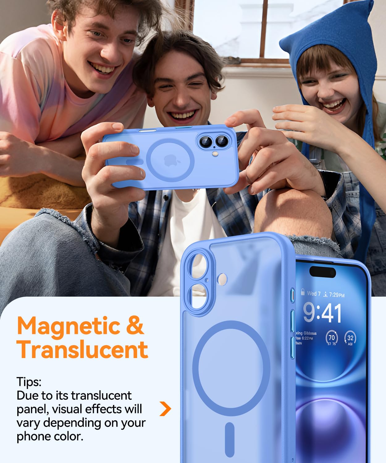 Foto 4 pulgar | Funda Magnética Canshn Para Iphone 16 Plus Ultramarine - Venta Internacional.