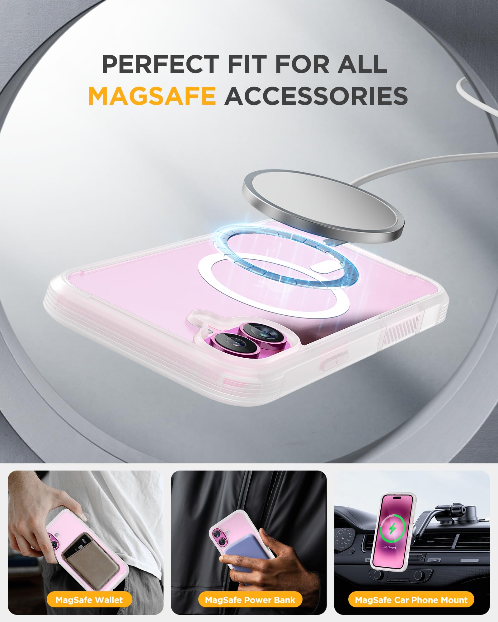 Foto 7 pulgar | Funda Magnética Miracase Para Iphone 16 Plus Con Pantalla - Venta Internacional.
