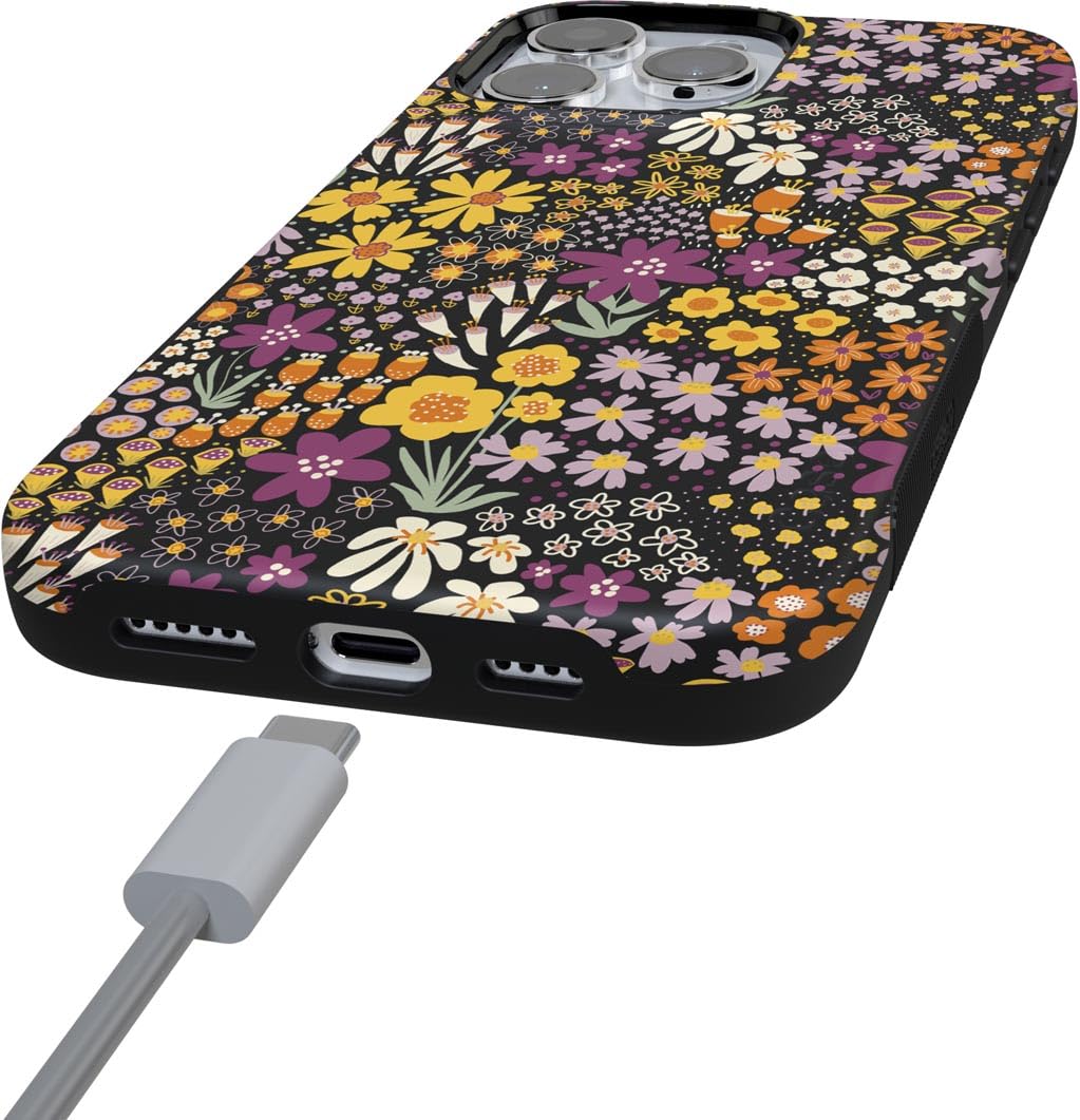 Foto 3 pulgar | Funda De Teléfono Casely Falling For You Plum Floral Para Iphone 16 Pro - Venta Internacional.