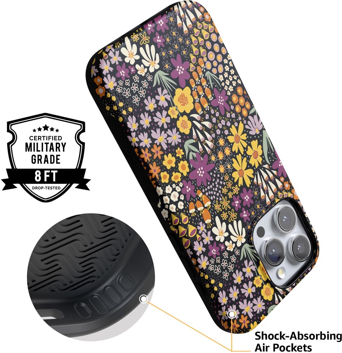 Foto 4 pulgar | Funda De Teléfono Casely Falling For You Plum Floral Para Iphone 16 Pro - Venta Internacional.