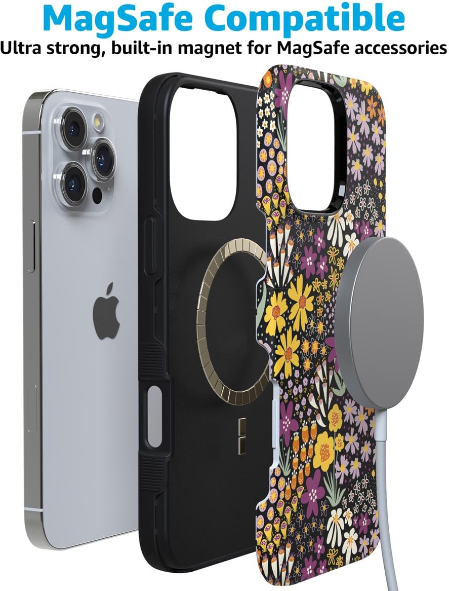 Foto 8 pulgar | Funda De Teléfono Casely Falling For You Plum Floral Para Iphone 16 Pro - Venta Internacional.