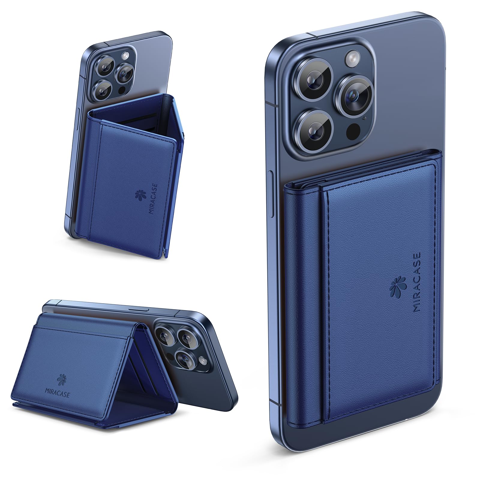 Foto 2 pulgar | Cartera Magnética Miracase Para Hombres/mujeres Con Soporte Para Iphone, Color Azul - Venta Internacional.