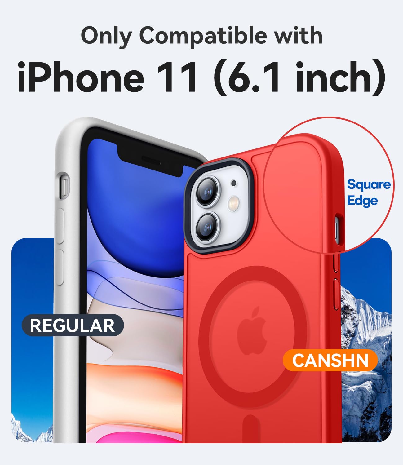 Foto 2 | Funda Magnética Canshn Para Iphone 11 De 6.1 Pulgadas, Color Rojo - Venta Internacional.