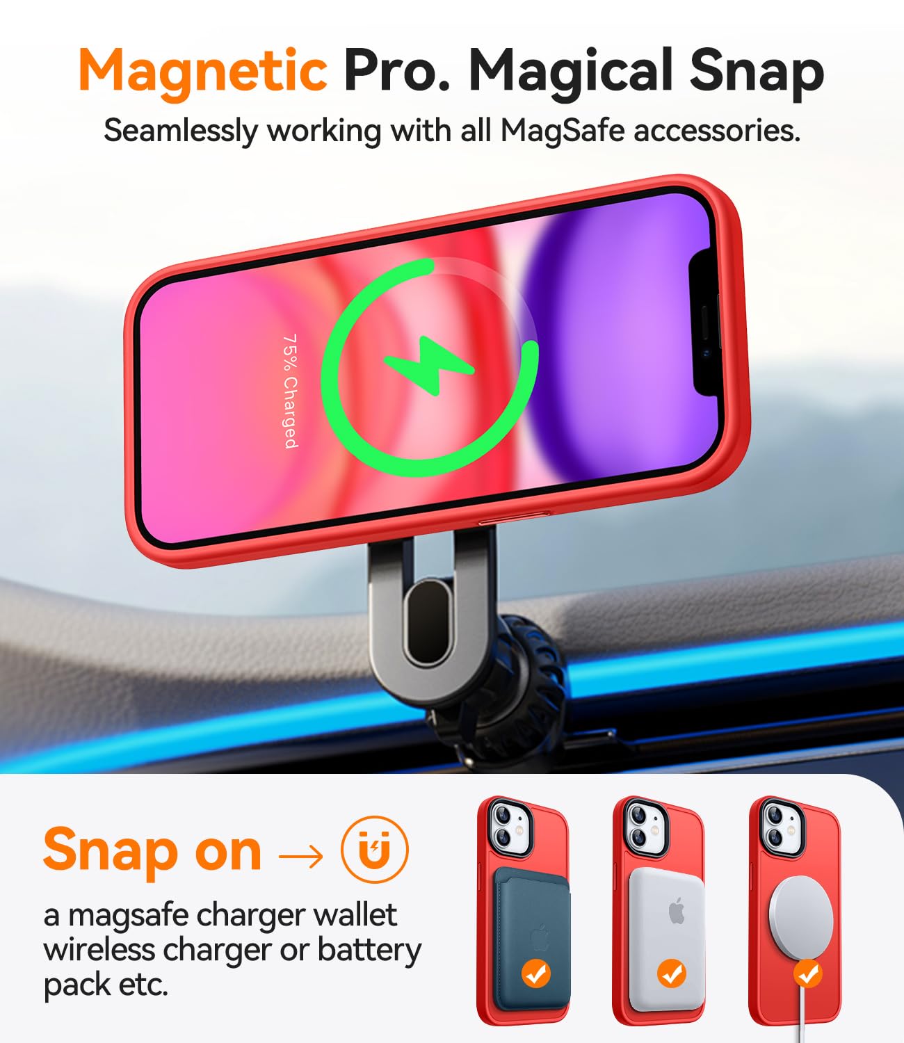 Foto 4 pulgar | Funda Magnética Canshn Para Iphone 11 De 6.1 Pulgadas, Color Rojo - Venta Internacional.