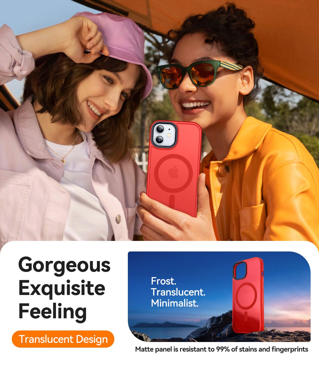 Foto 7 pulgar | Funda Magnética Canshn Para Iphone 11 De 6.1 Pulgadas, Color Rojo - Venta Internacional.