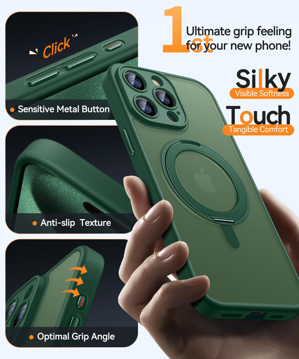 Foto 7 pulgar | Funda Para Teléfono Canshn Con Soporte Magnético Con Giro De 360° Para Iphone 15 Pro Max - Venta Internacional.