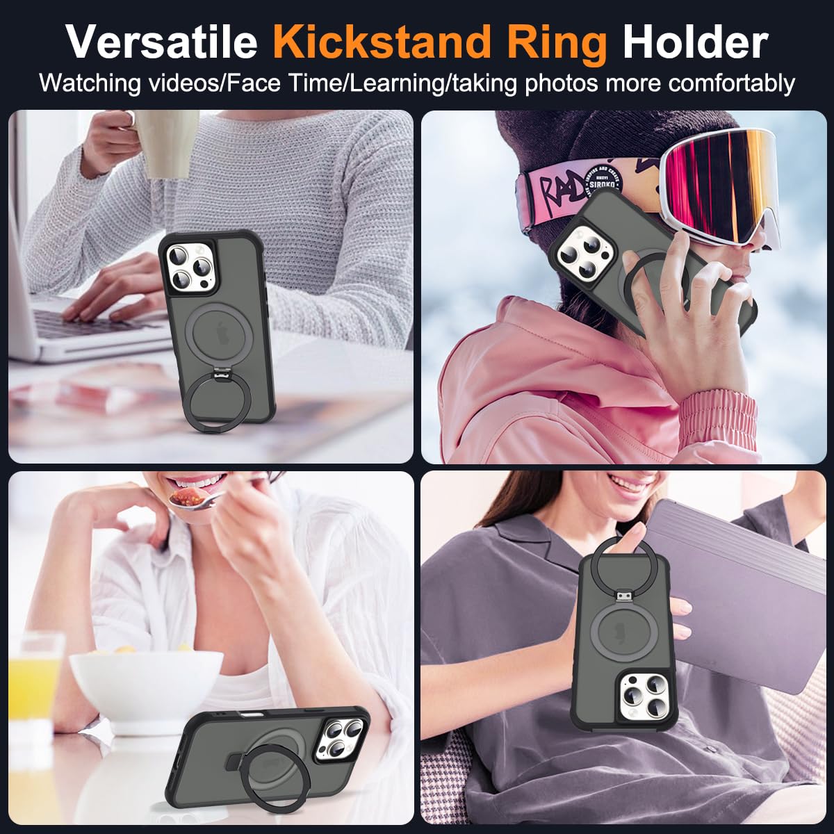 Foto 6 pulgar | Funda De Teléfono Sky-lmw Compatible Con Iphone 16 Pro Max Negra - Venta Internacional.