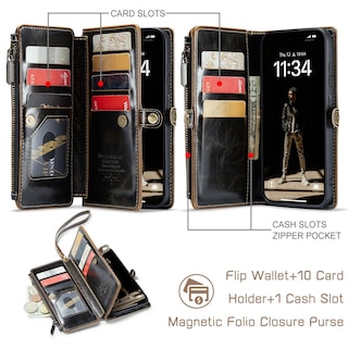 Foto 2 | Funda De Piel Sintética Tipo Cartera Para Samsung Galaxy A14 5g, Color Café - Venta Internacional.