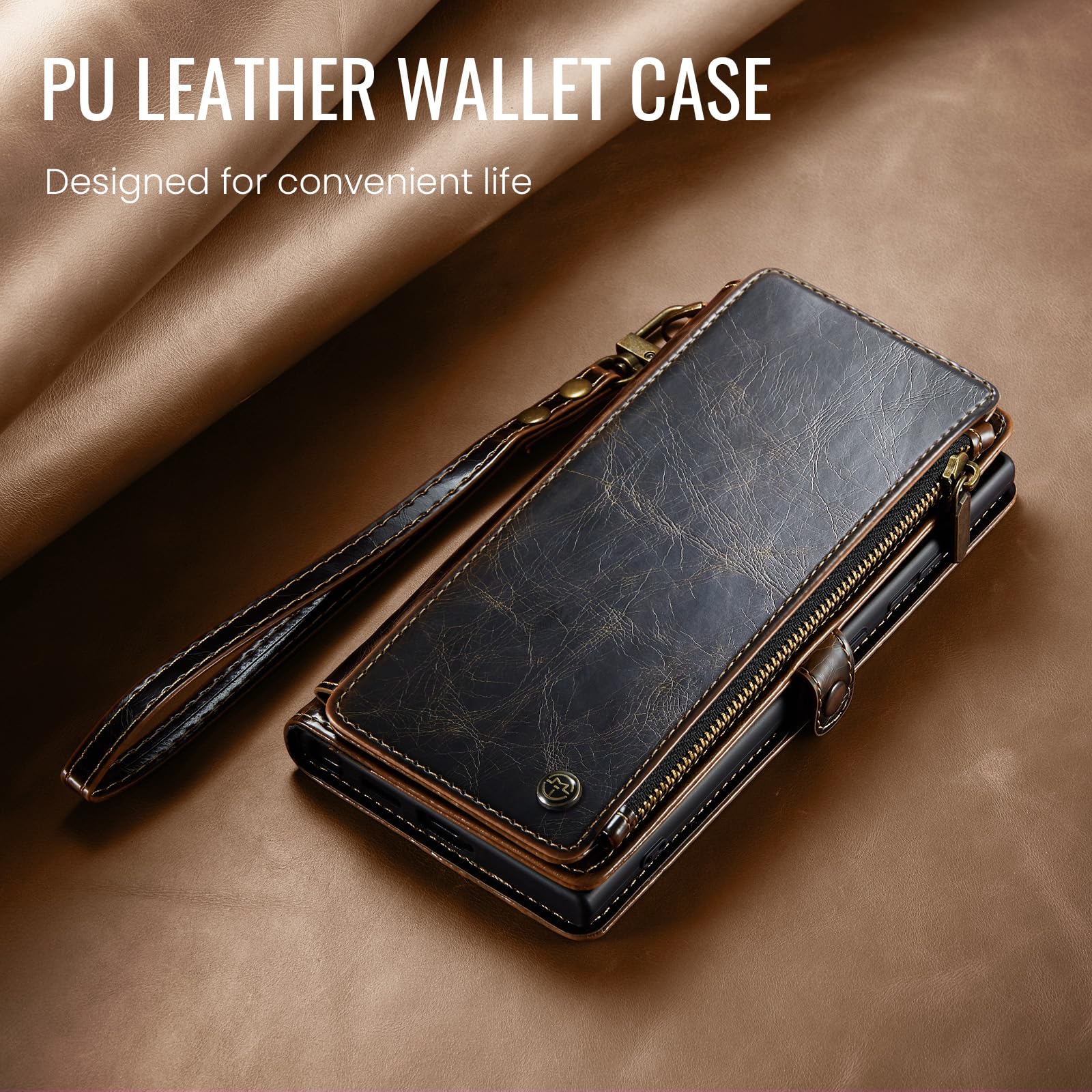 Foto 8 pulgar | Funda De Piel Sintética Tipo Cartera Para Samsung Galaxy A14 5g, Color Café - Venta Internacional.