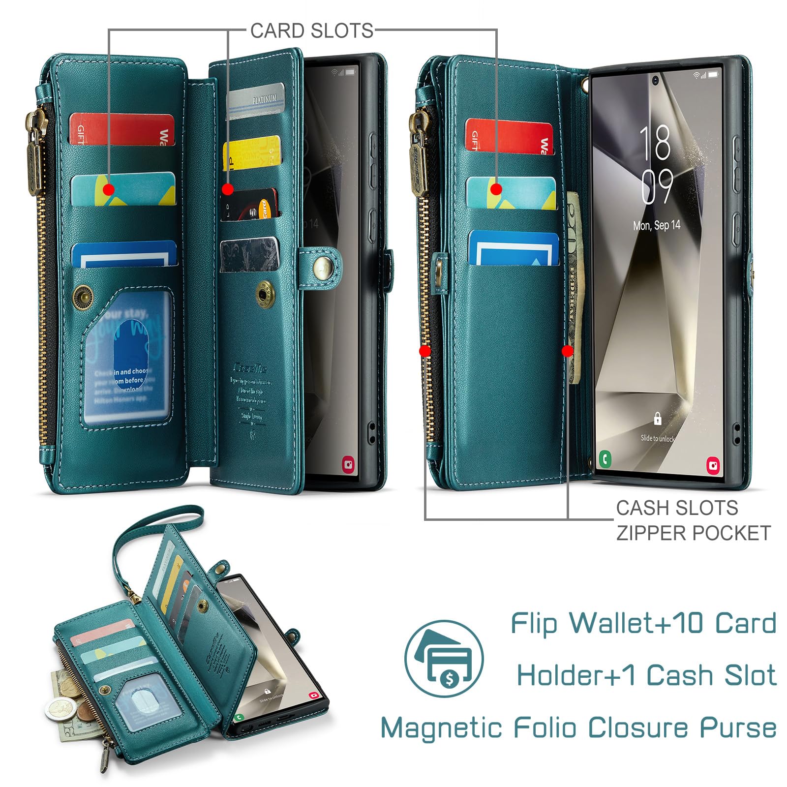 Foto 4 pulgar | Funda Wallet Defcase Compatible Con Samsung Galaxy S24 Ultra - Venta Internacional.