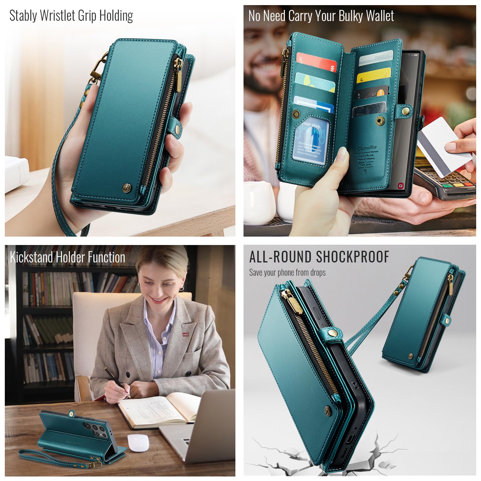 Foto 5 pulgar | Funda Wallet Defcase Compatible Con Samsung Galaxy S24 Ultra - Venta Internacional.