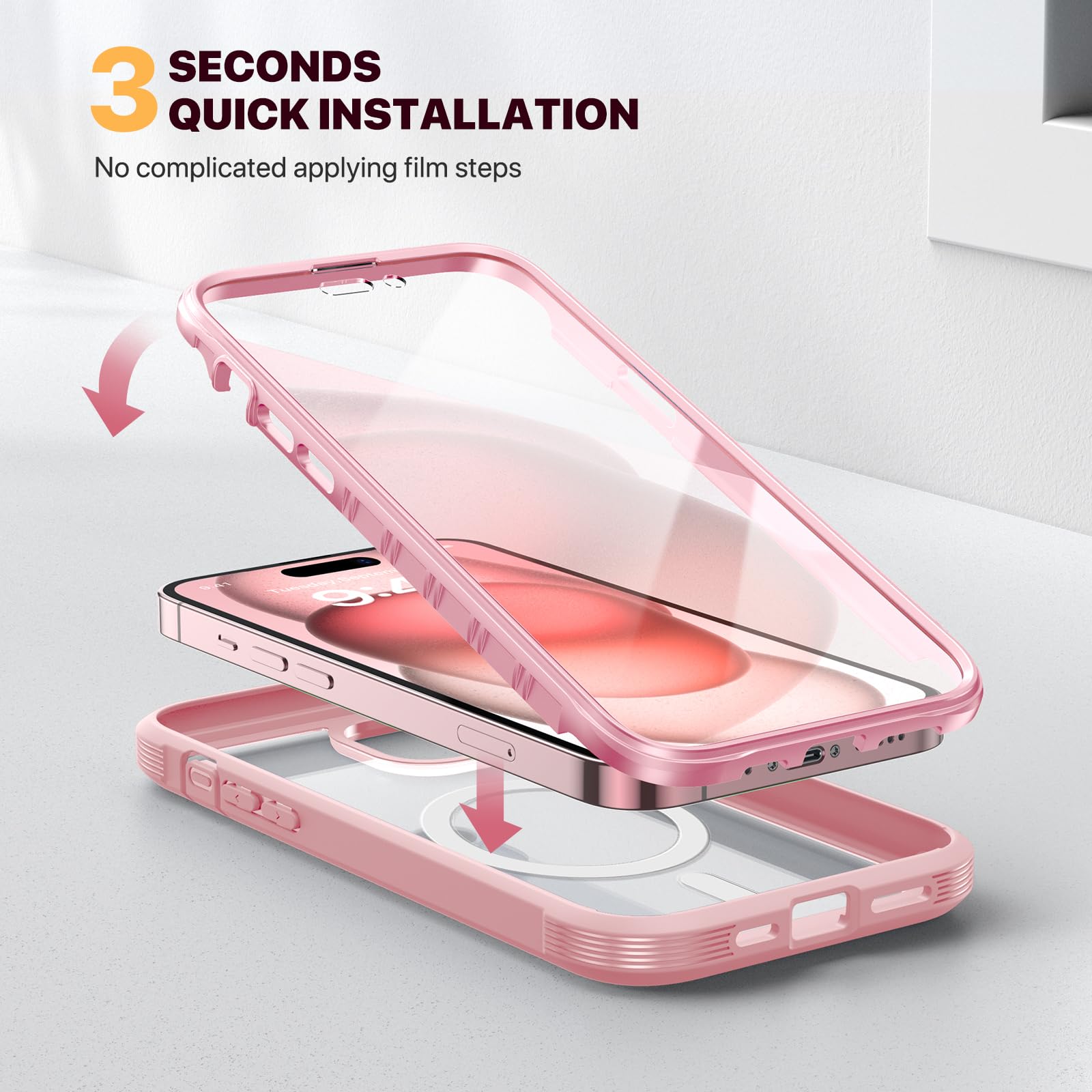 Foto 7 pulgar | Funda Magnética Diaclara Para Iphone 15 Con Protector De Pantalla - Venta Internacional.