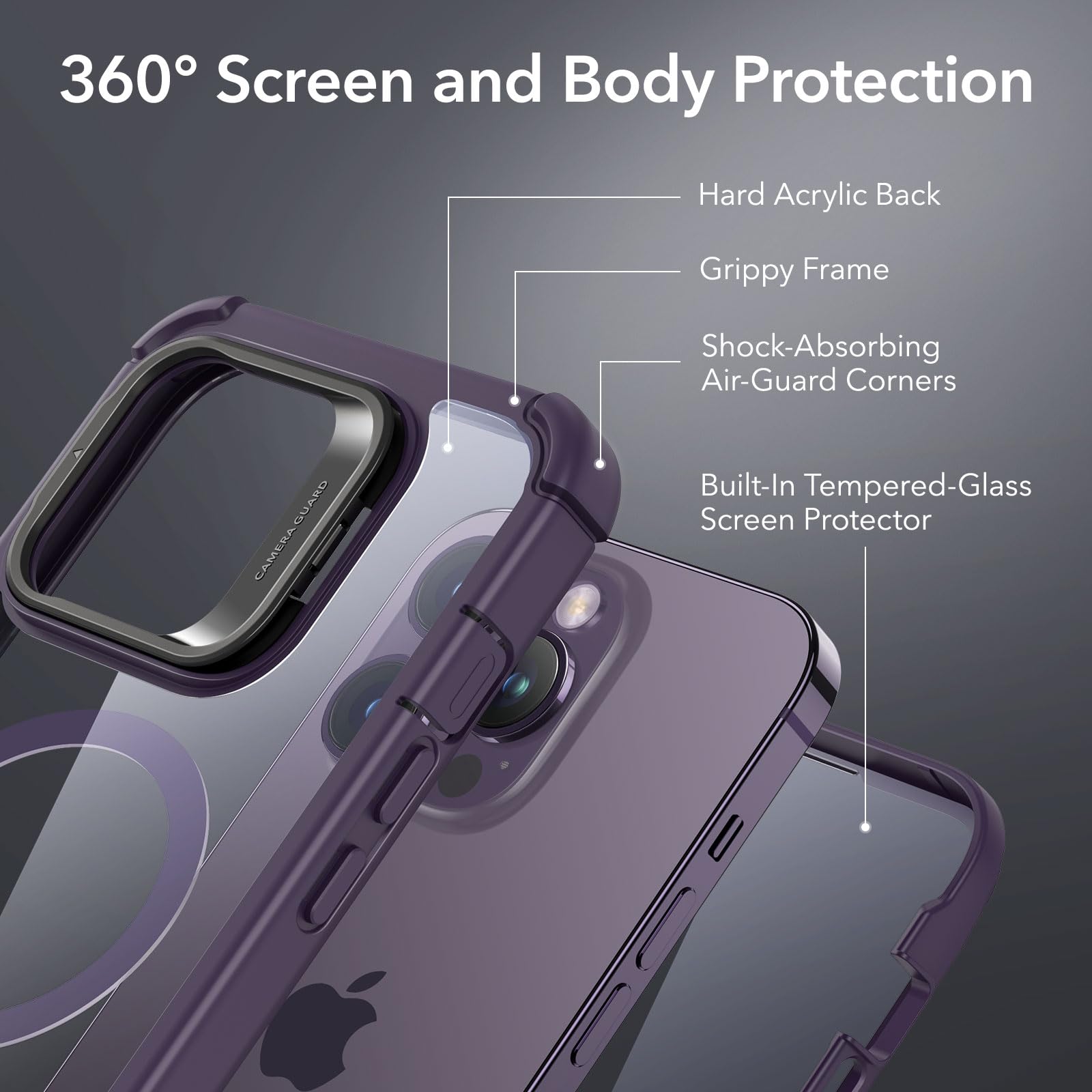 Foto 2 | Funda Magnética Esr Para Iphone 14 Pro Con Vidrio Templado - Venta Internacional.