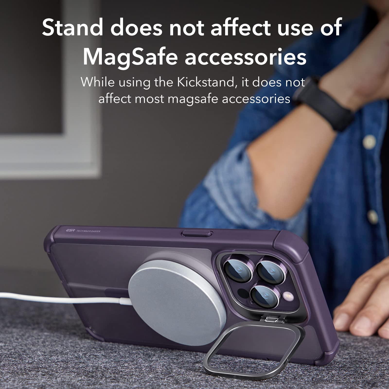 Foto 7 | Funda Magnética Esr Para Iphone 14 Pro Con Vidrio Templado - Venta Internacional.