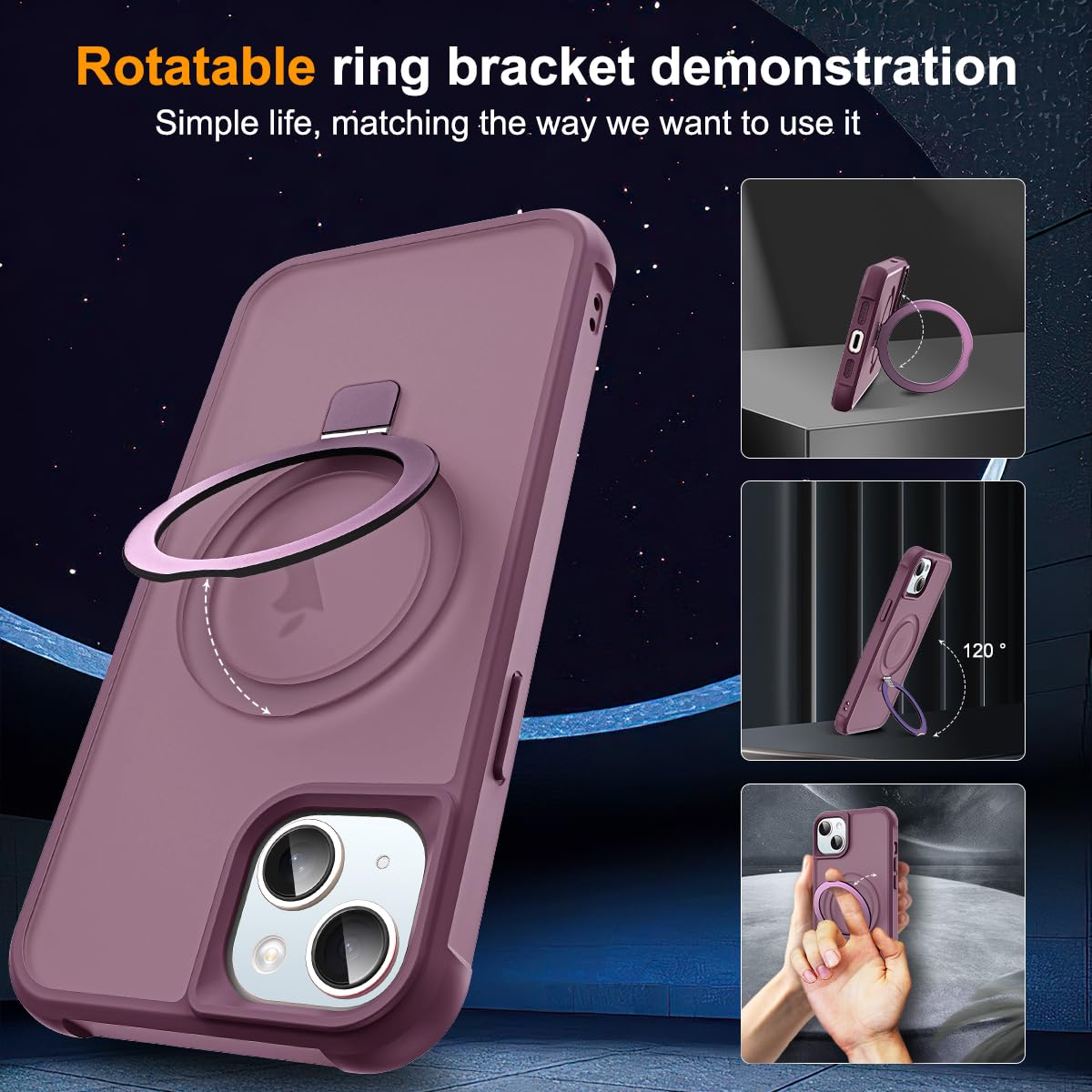 Foto 3 pulgar | Funda De Teléfono Sky-lmw Compatible Con Iphone 15 Plus, Color Rojo Vino - Venta Internacional.
