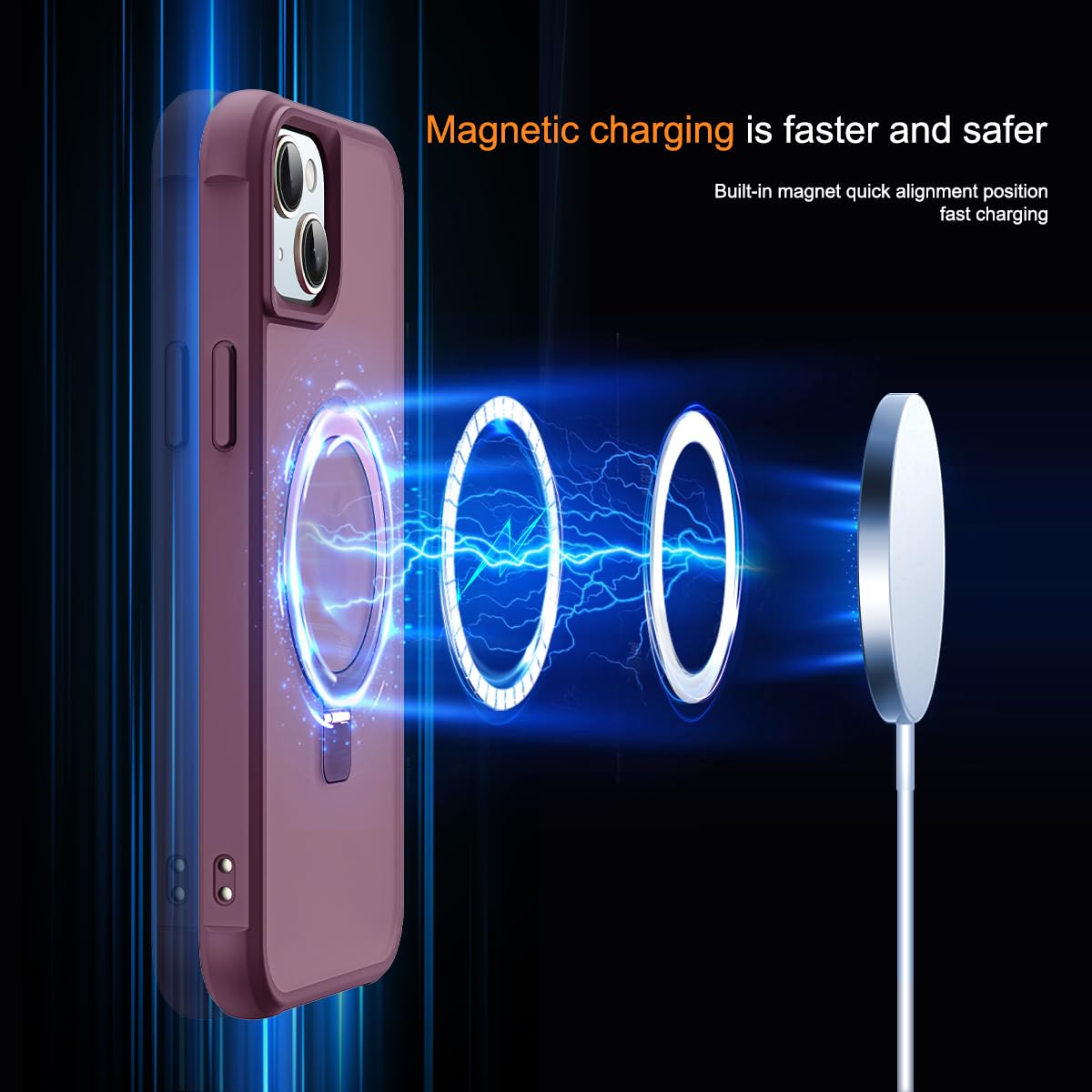 Foto 4 pulgar | Funda De Teléfono Sky-lmw Compatible Con Iphone 15 Plus, Color Rojo Vino - Venta Internacional.