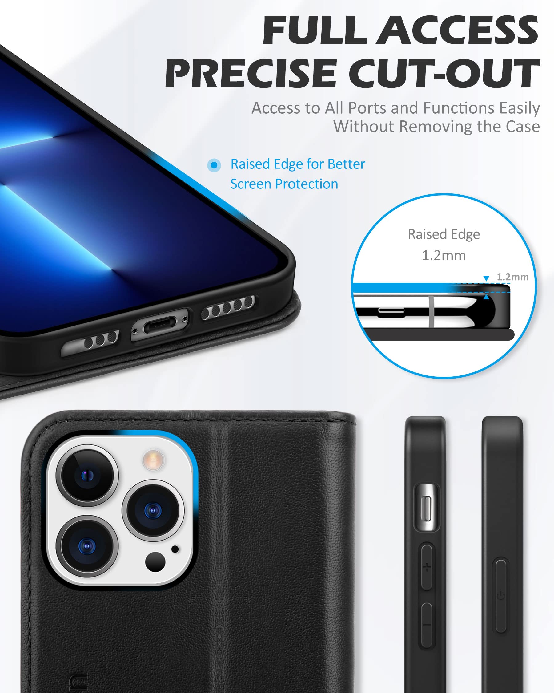 Foto 8 pulgar | Funda Shieldon De Piel Auténtica Tipo Cartera Para Iphone 13 Pro 5g 6.1 - Venta Internacional.