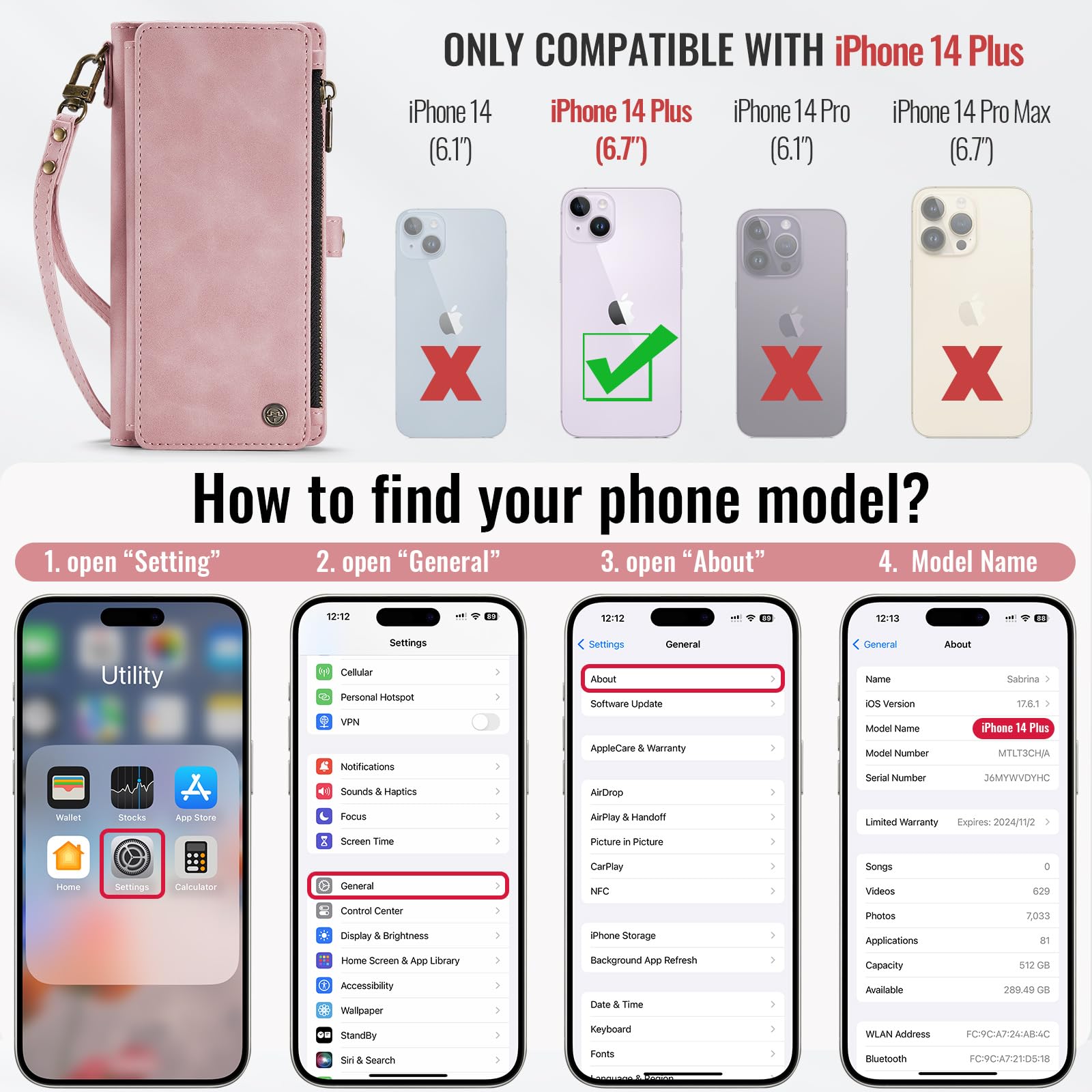 Foto 3 pulgar | Funda Para Teléfono Wallet Defense Compatible Con Iphone 14 Plus - Venta Internacional.