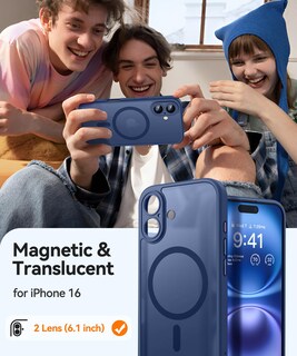 Foto 2 | Funda Magnética Canshn Para Iphone 16 De 6.1 Pulgadas, Color Azul Oscuro - Venta Internacional.
