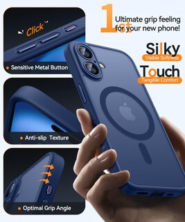 Foto 5 | Funda Magnética Canshn Para Iphone 16 De 6.1 Pulgadas, Color Azul Oscuro - Venta Internacional.