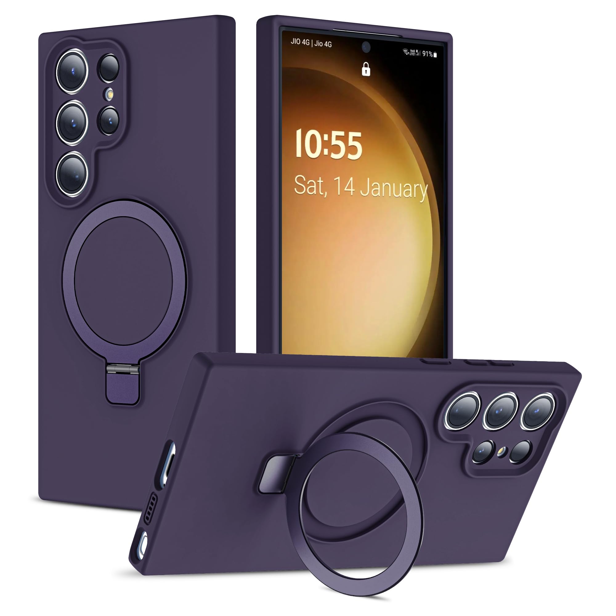 Foto 1 | Funda De Teléfono Skylmw Para Samsung Galaxy S24 Ultra Silicone Púrpura - Venta Internacional.