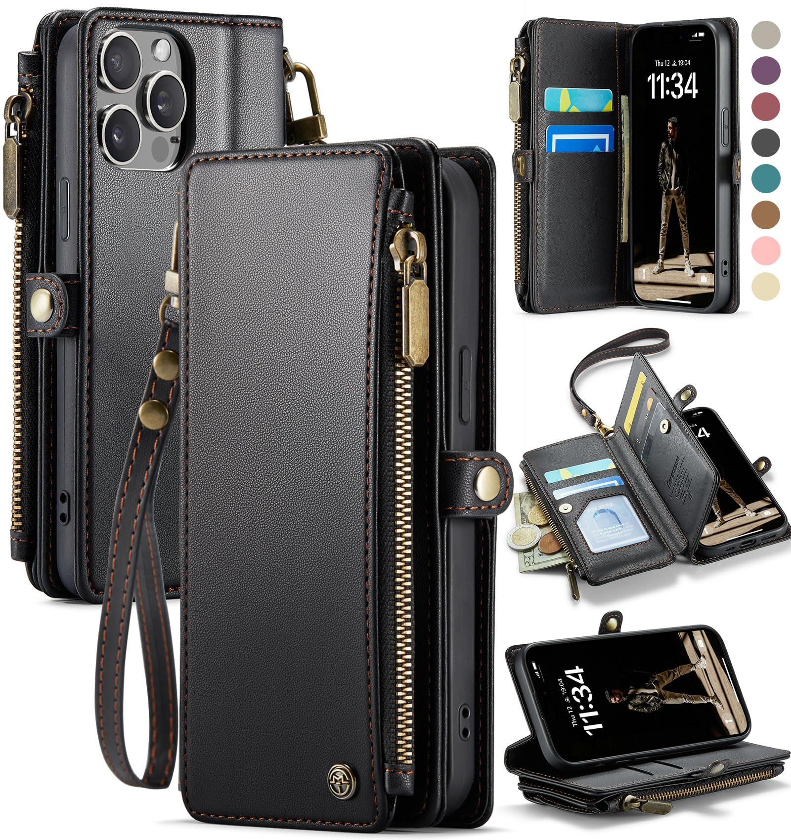 Foto 2 pulgar | Funda Wallet Defcase Compatible Con Iphone 12/pro, Color Negro - Venta Internacional.