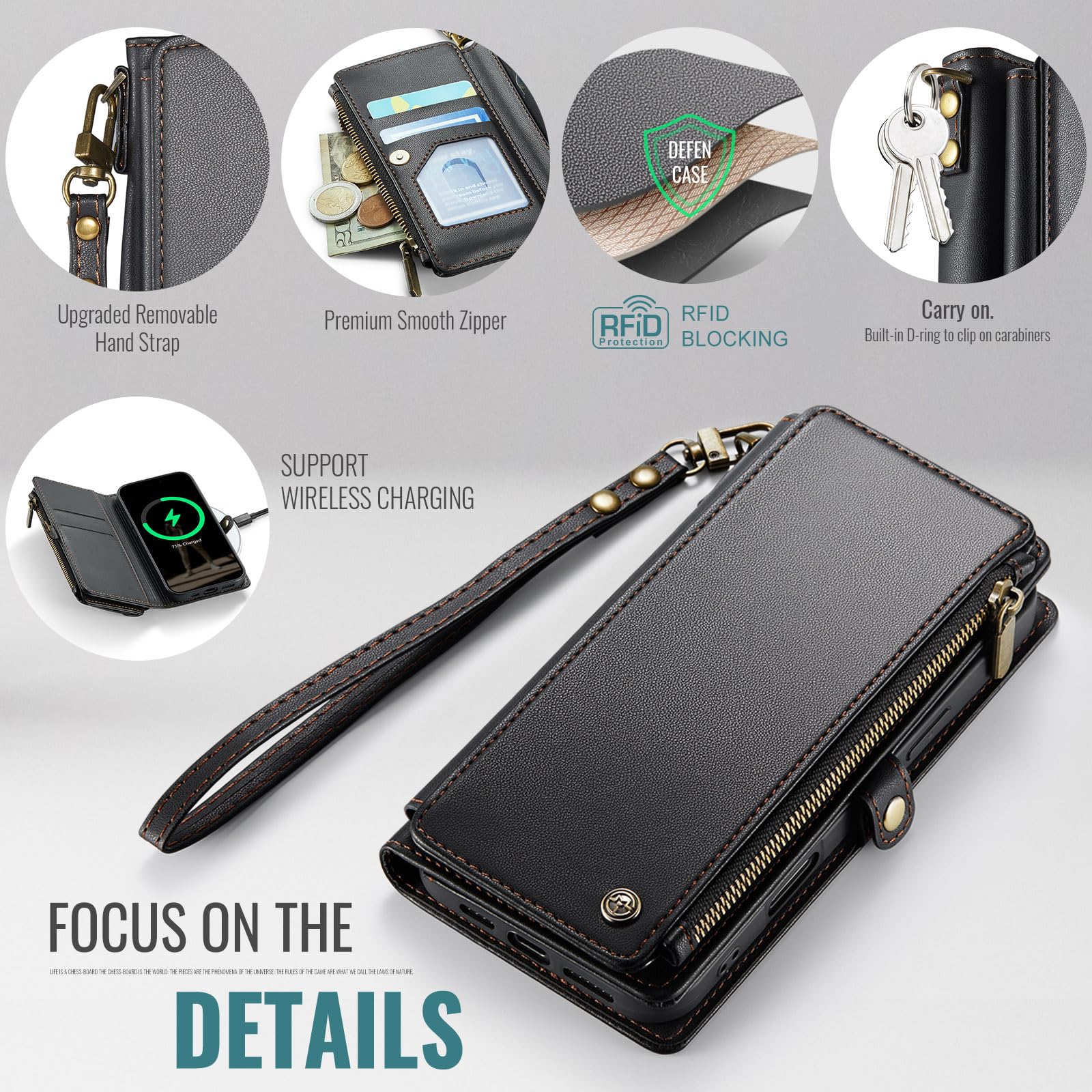 Foto 6 pulgar | Funda Wallet Defcase Compatible Con Iphone 12/pro, Color Negro - Venta Internacional.