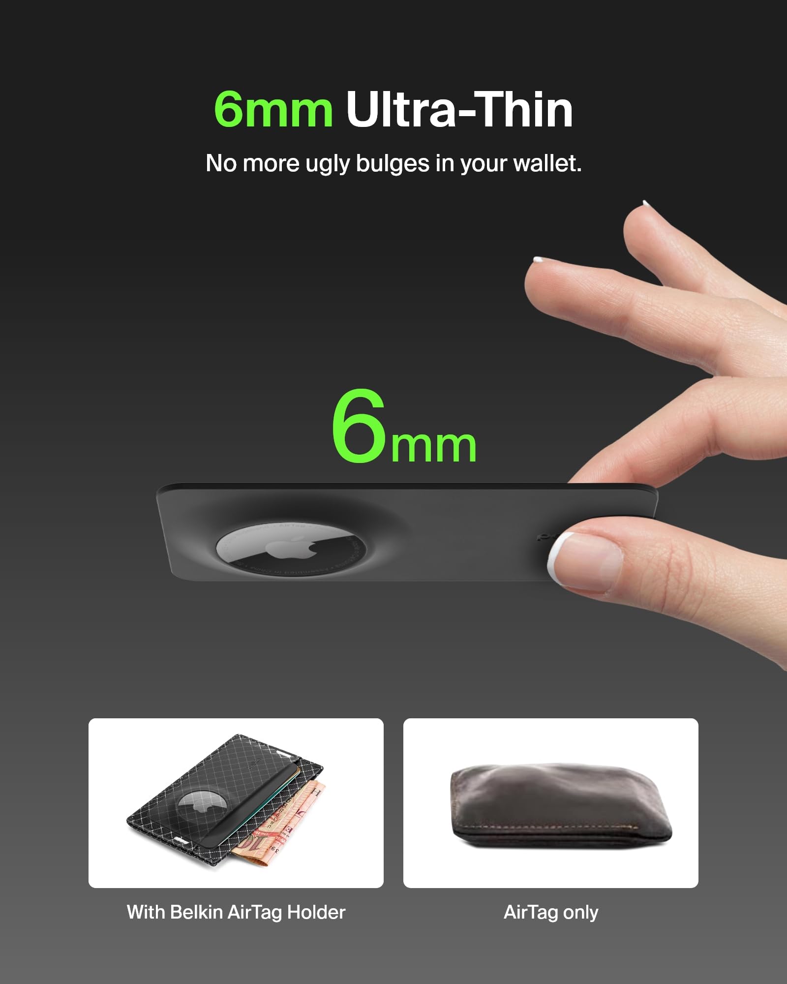 Foto 4 pulgar | Funda Protectora Belkin Apple Airtag Secure Para Cartera, Color Negro - Venta Internacional.