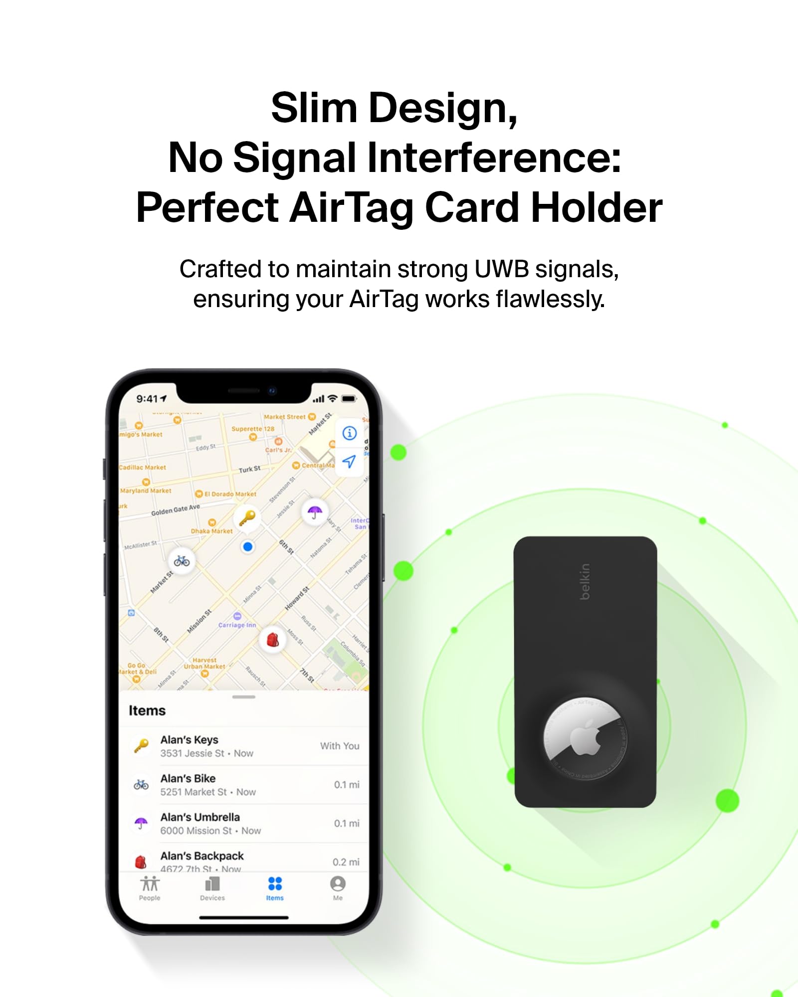 Foto 7 pulgar | Funda Protectora Belkin Apple Airtag Secure Para Cartera, Color Negro - Venta Internacional.