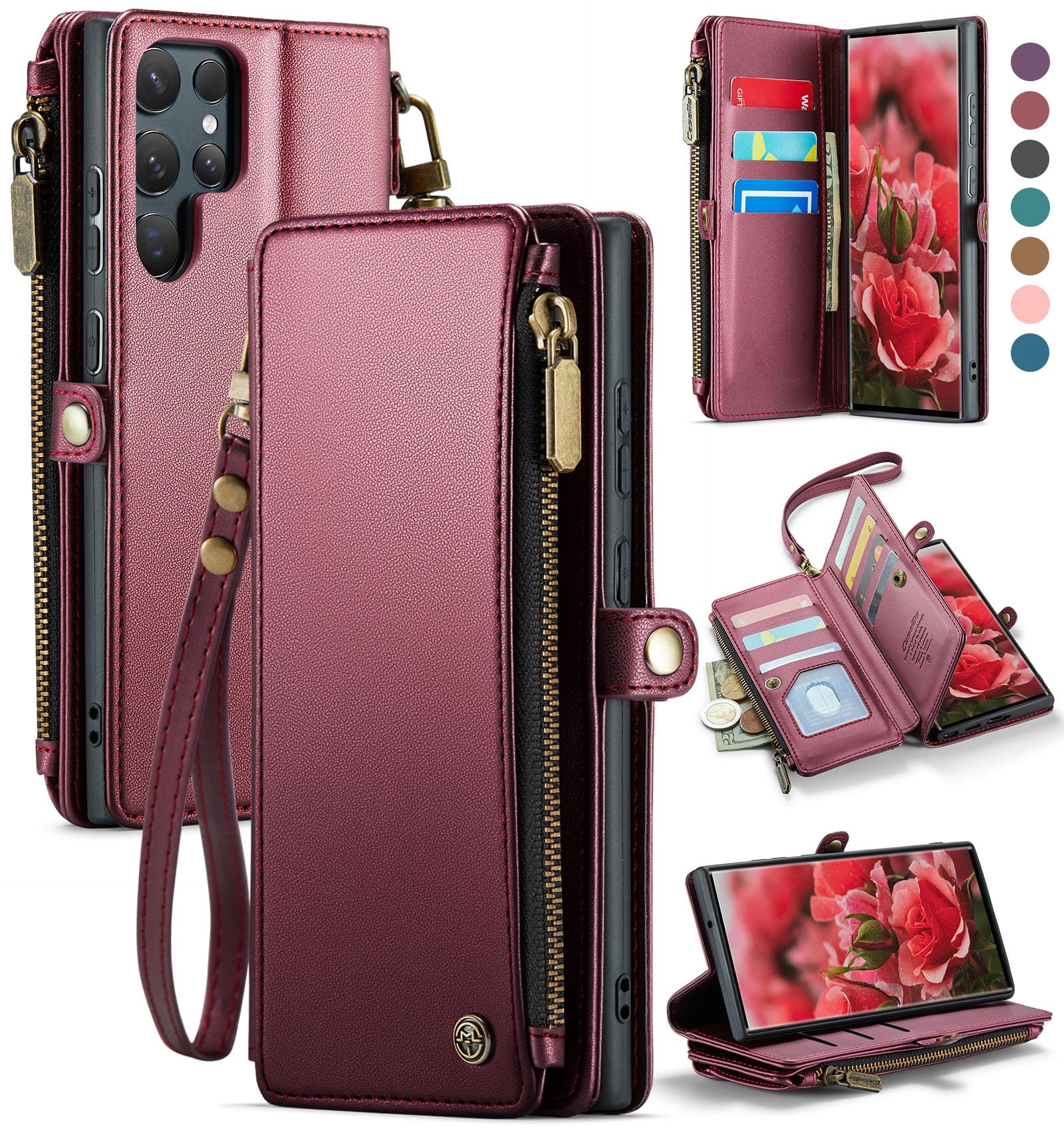 Foto 2 pulgar | Funda Tipo Cartera Compatible Con Samsung Galaxy S22 Ultra 5g - Venta Internacional.