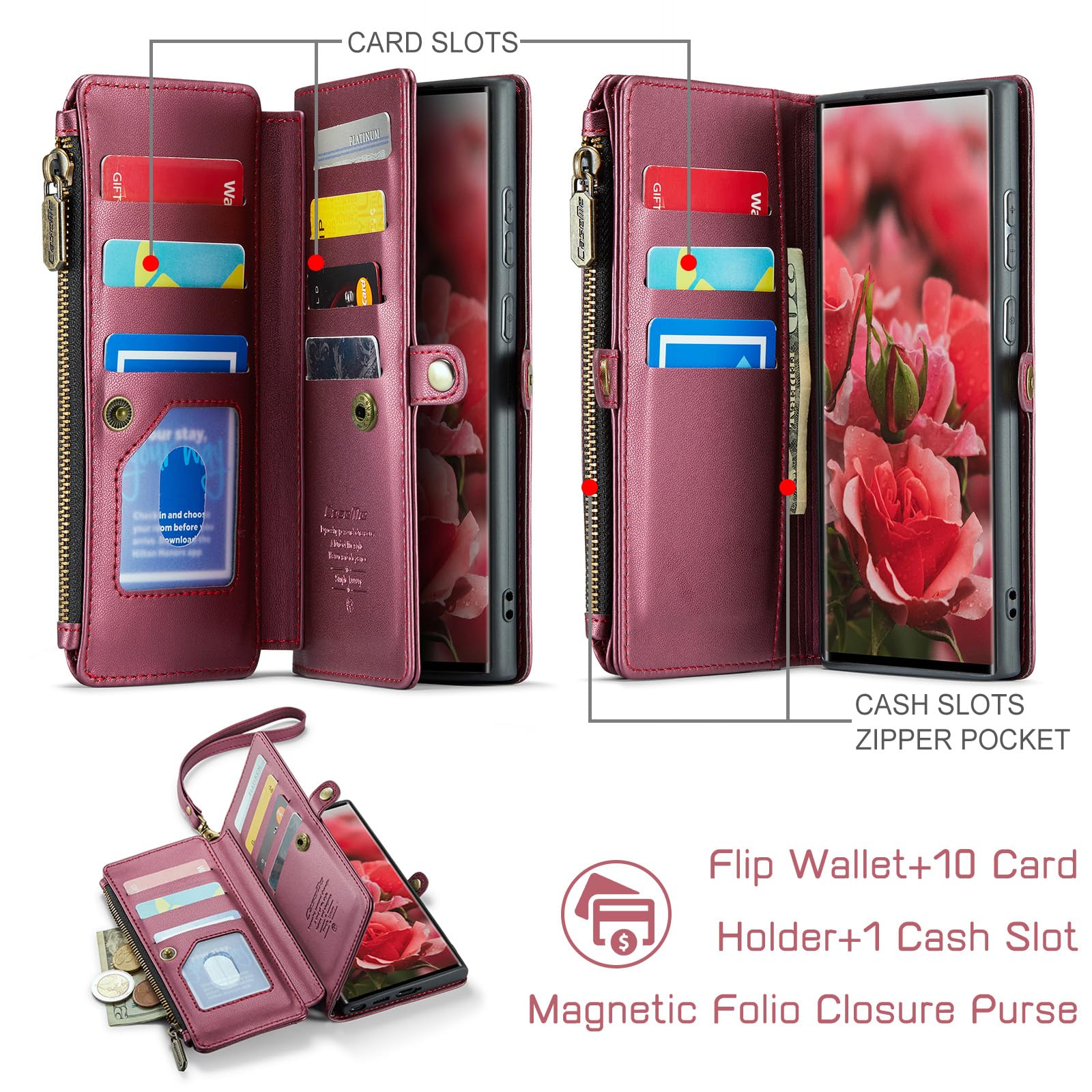 Foto 4 pulgar | Funda Tipo Cartera Compatible Con Samsung Galaxy S22 Ultra 5g - Venta Internacional.