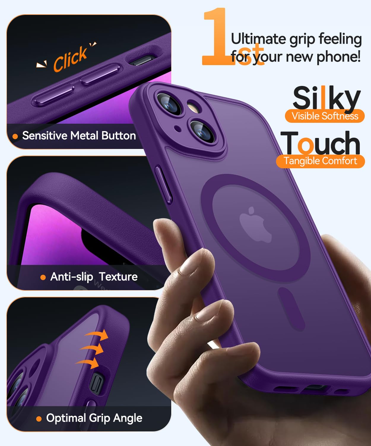 Foto 6 pulgar | Funda Magnética Canshn Para Iphone 14 6.1, Color Morado Oscuro - Venta Internacional.