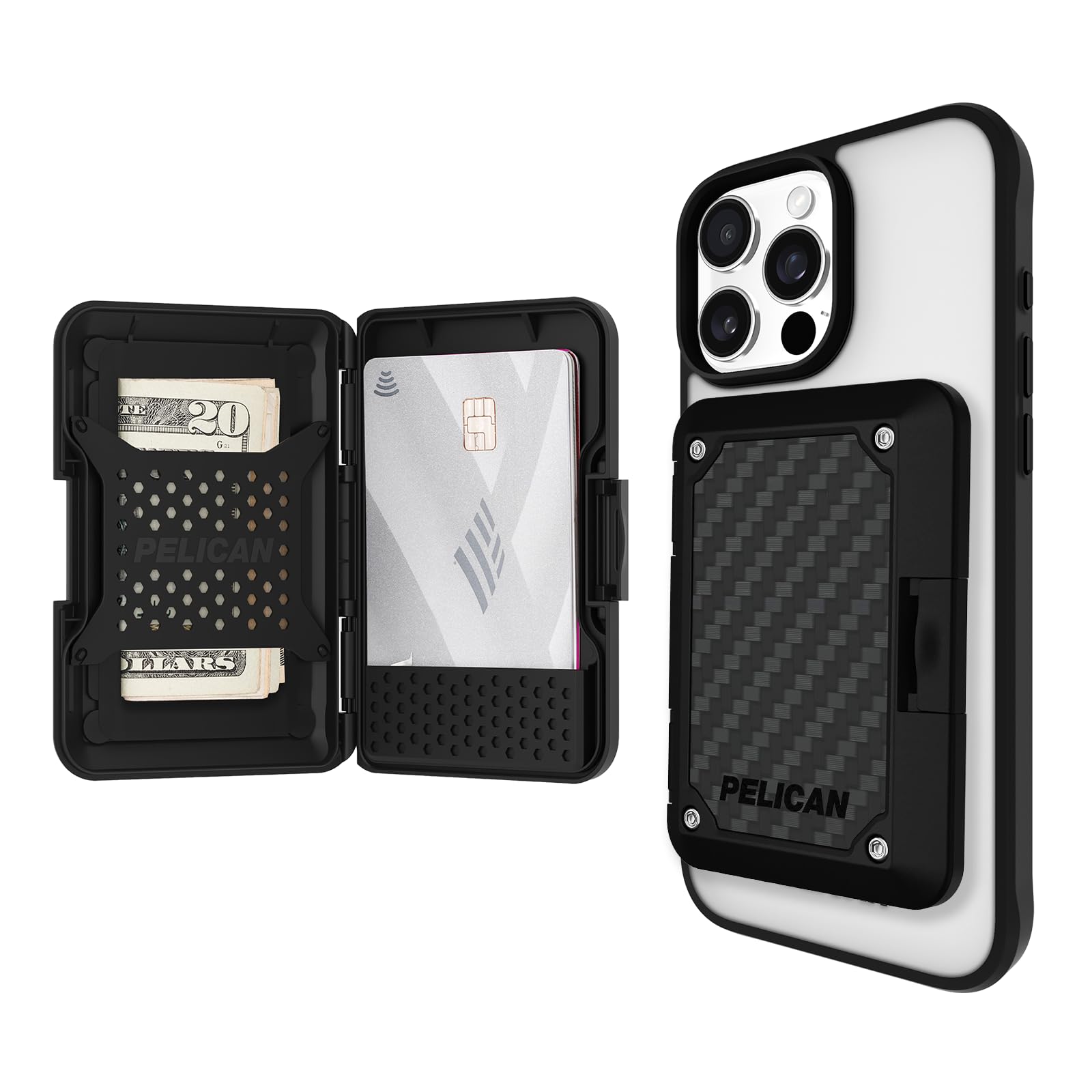 Foto 1 | Cartera Magnética Pelican Para Iphone Con Tarjetero Rfid, Color Negro - Venta Internacional.