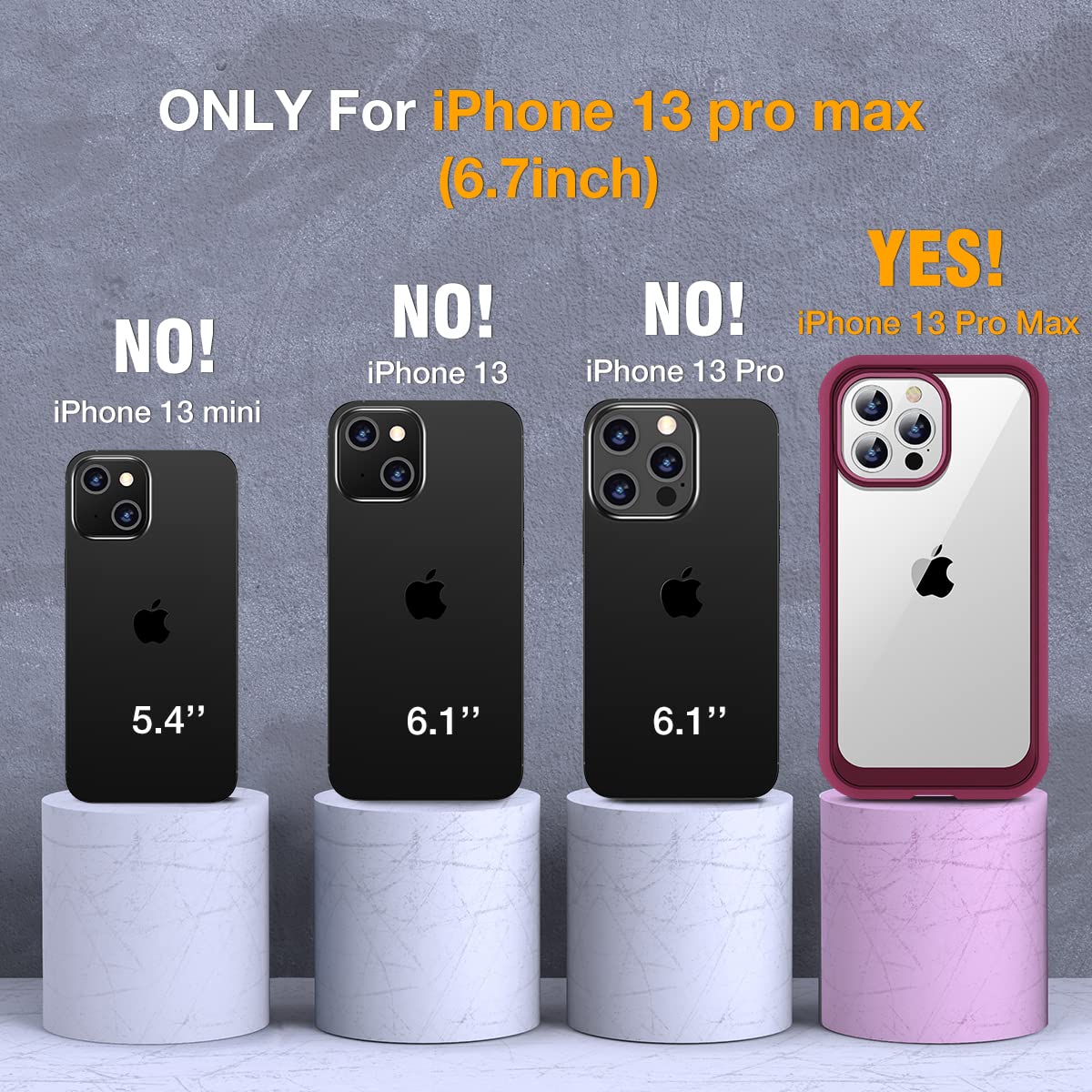Foto 8 pulgar | Funda Miracase Glass Para Iphone 13 Pro Max Claret Red - Venta Internacional.