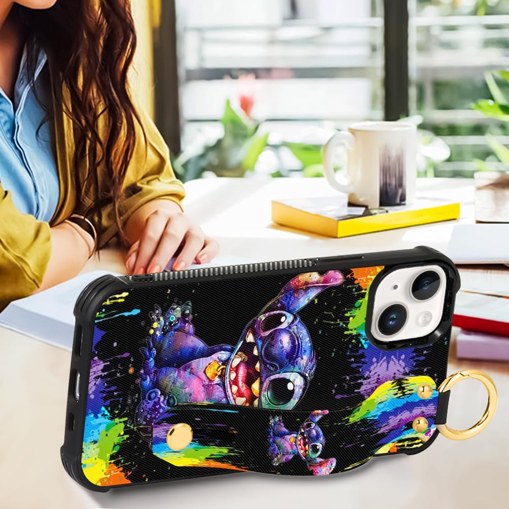 Foto 5 pulgar | Funda De Teléfono Cuwana Cartoon Para Iphone 15 Plus De 6.7 Pulgadas Con Cordón - Venta Internacional.