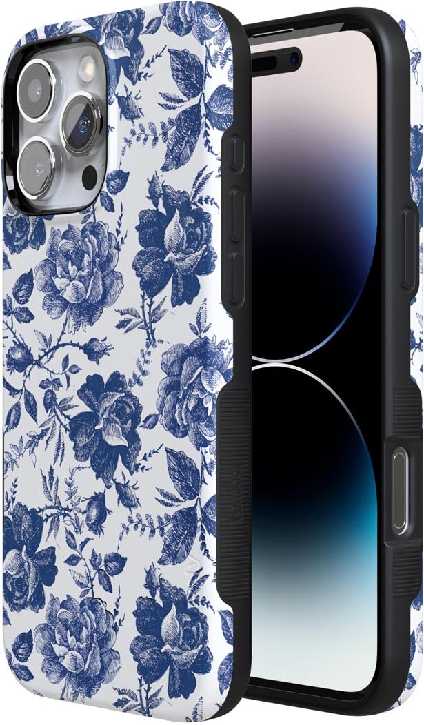 Foto 3 pulgar | Funda Para Teléfono Casely Rose To Fame Para Iphone 16 Pro, Azul Y Blanco - Venta Internacional.