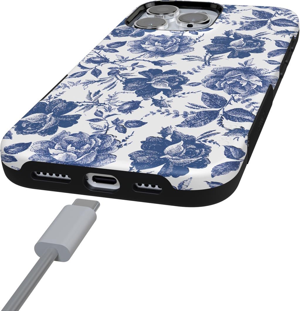 Foto 5 pulgar | Funda Para Teléfono Casely Rose To Fame Para Iphone 16 Pro, Azul Y Blanco - Venta Internacional.