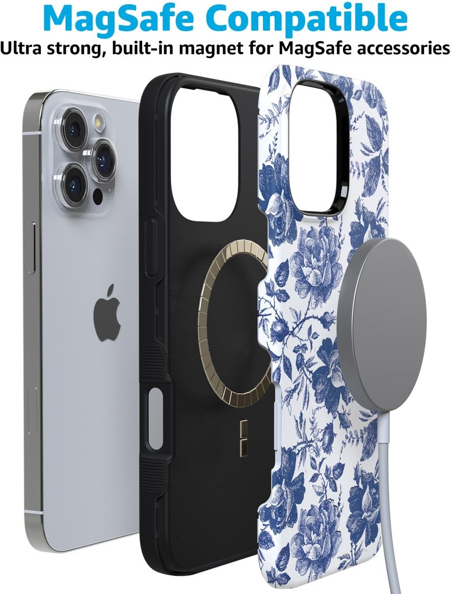 Foto 8 pulgar | Funda Para Teléfono Casely Rose To Fame Para Iphone 16 Pro, Azul Y Blanco - Venta Internacional.