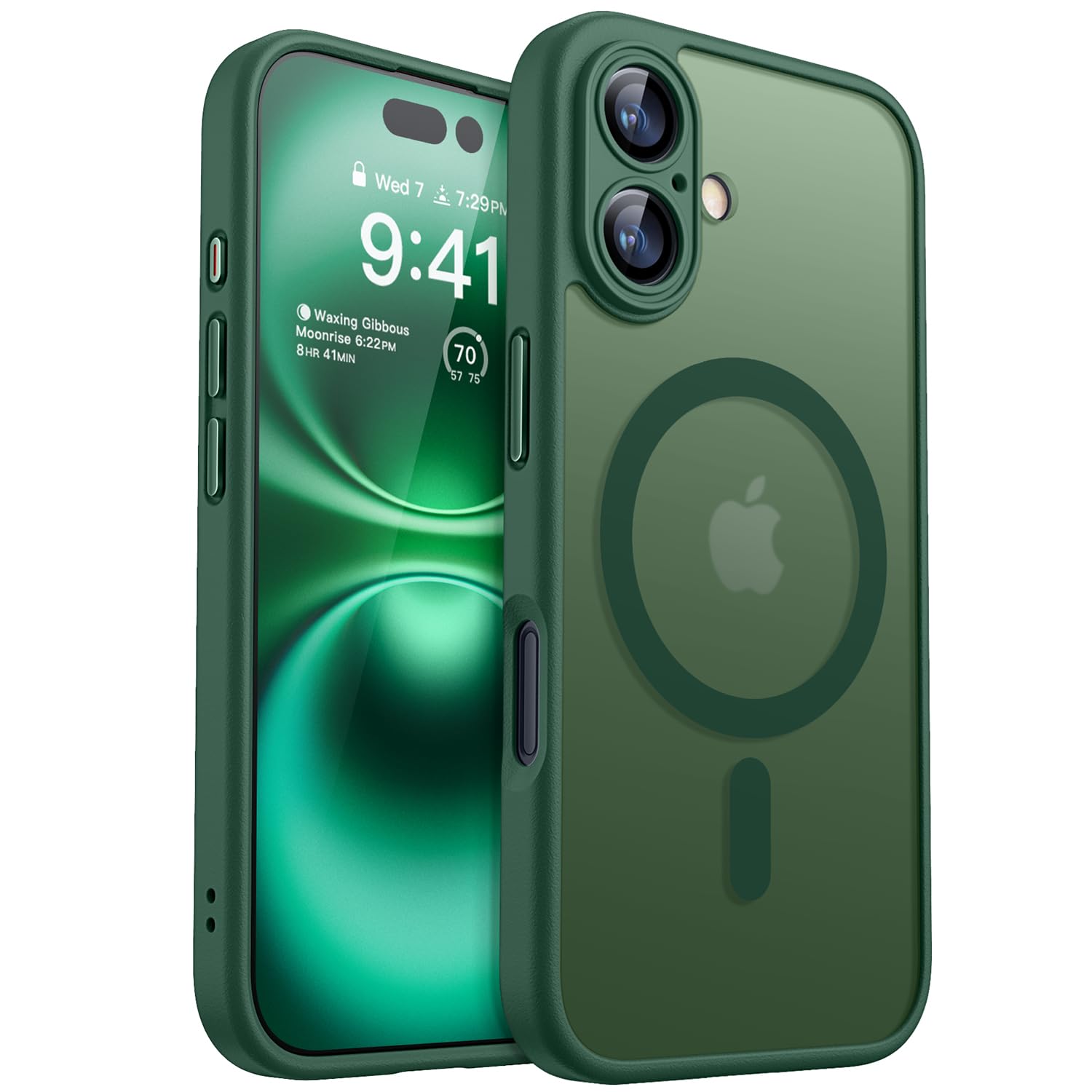 Foto 2 pulgar | Funda Magnética Canshn Para Iphone 16, Color Verde Oscuro - Venta Internacional.