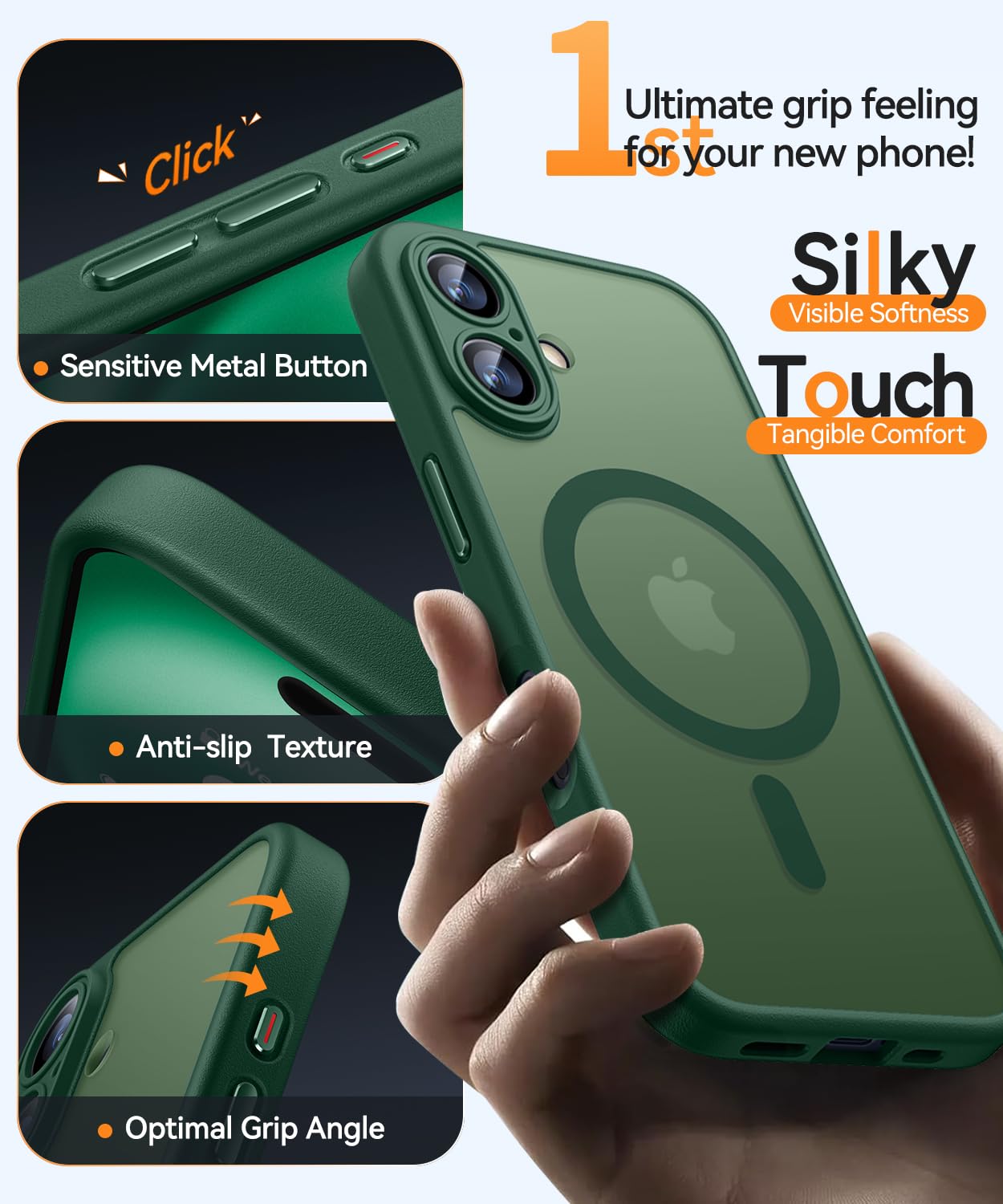 Foto 5 | Funda Magnética Canshn Para Iphone 16, Color Verde Oscuro - Venta Internacional.