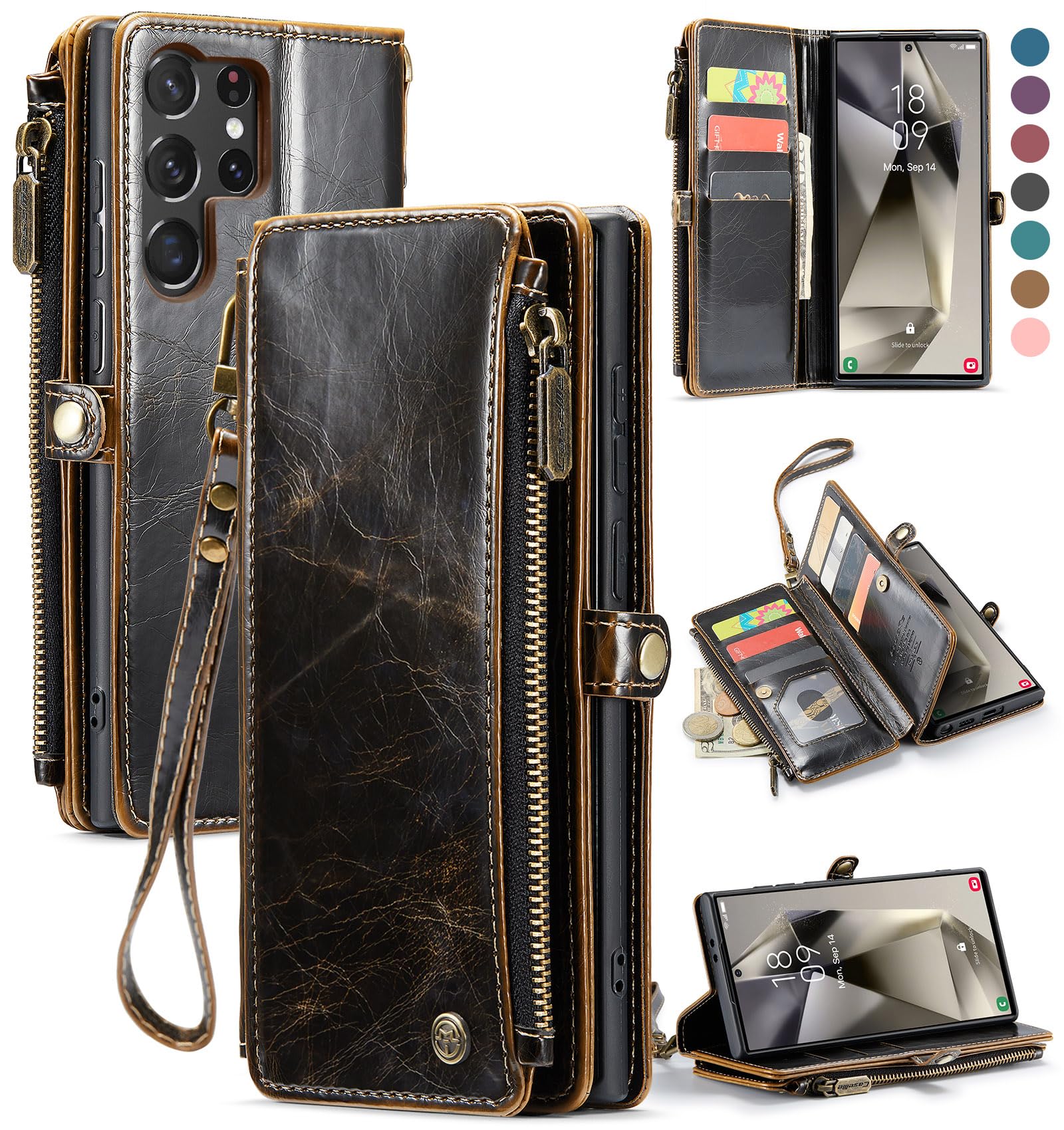 Foto 2 pulgar | Funda Para Teléfono Wallet Defense Para Samsung Galaxy S23 Ultra Coffee - Venta Internacional.