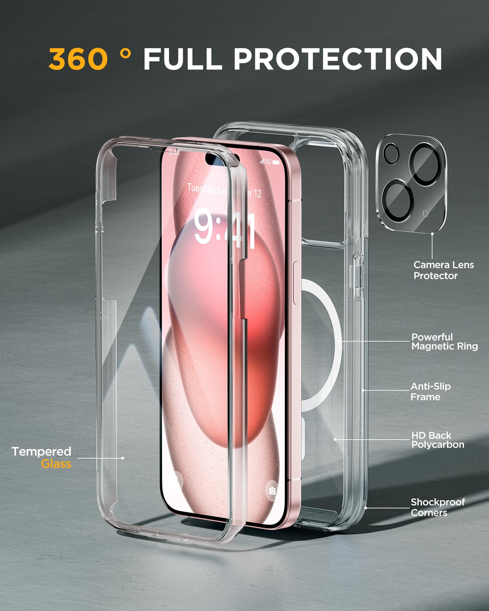 Foto 3 pulgar | Funda De Teléfono Miracase Glass Series Para Iphone 15 Con Magsafe - Venta Internacional.